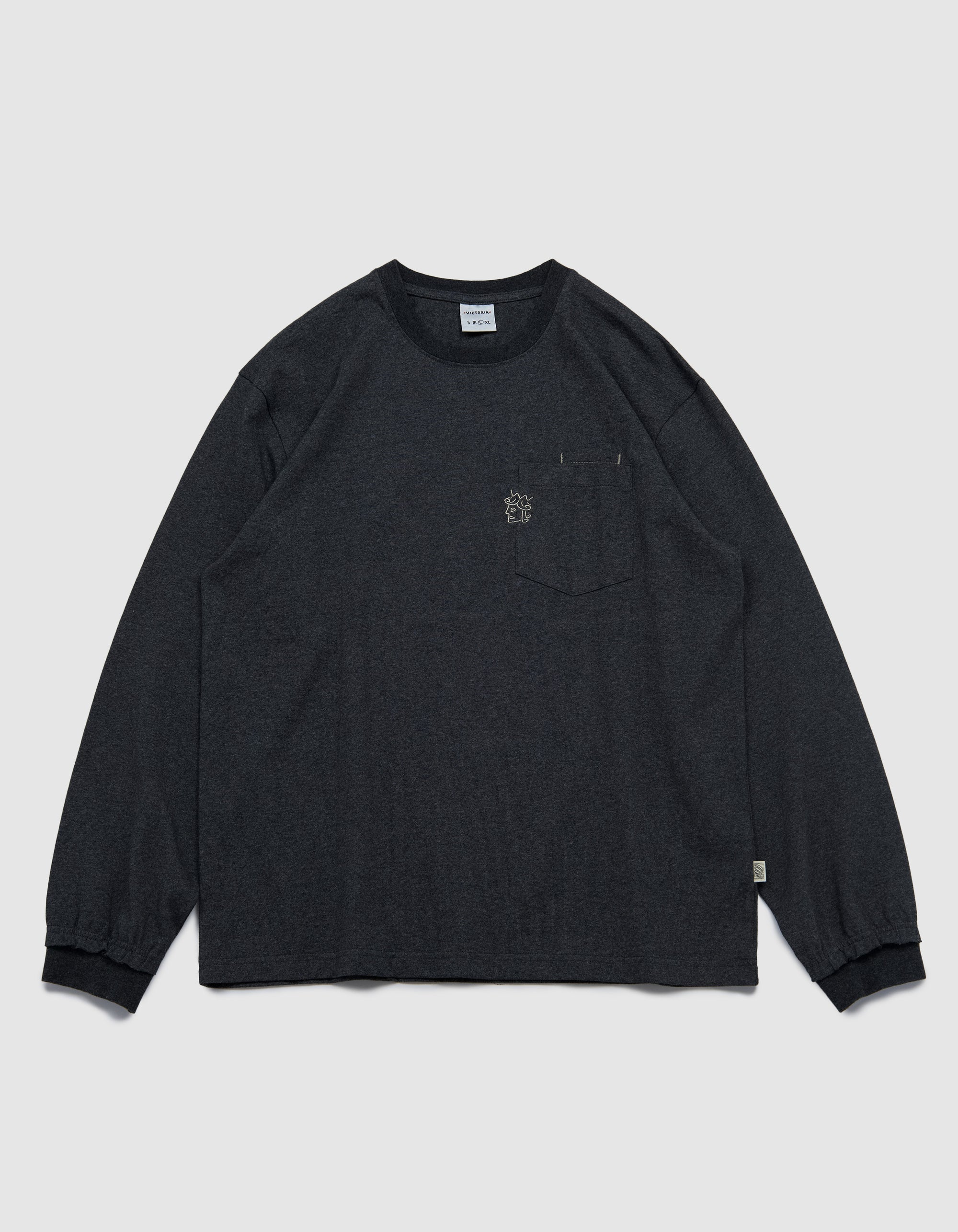 Victoria HK Double Pocket L/S Tee – Charcoal