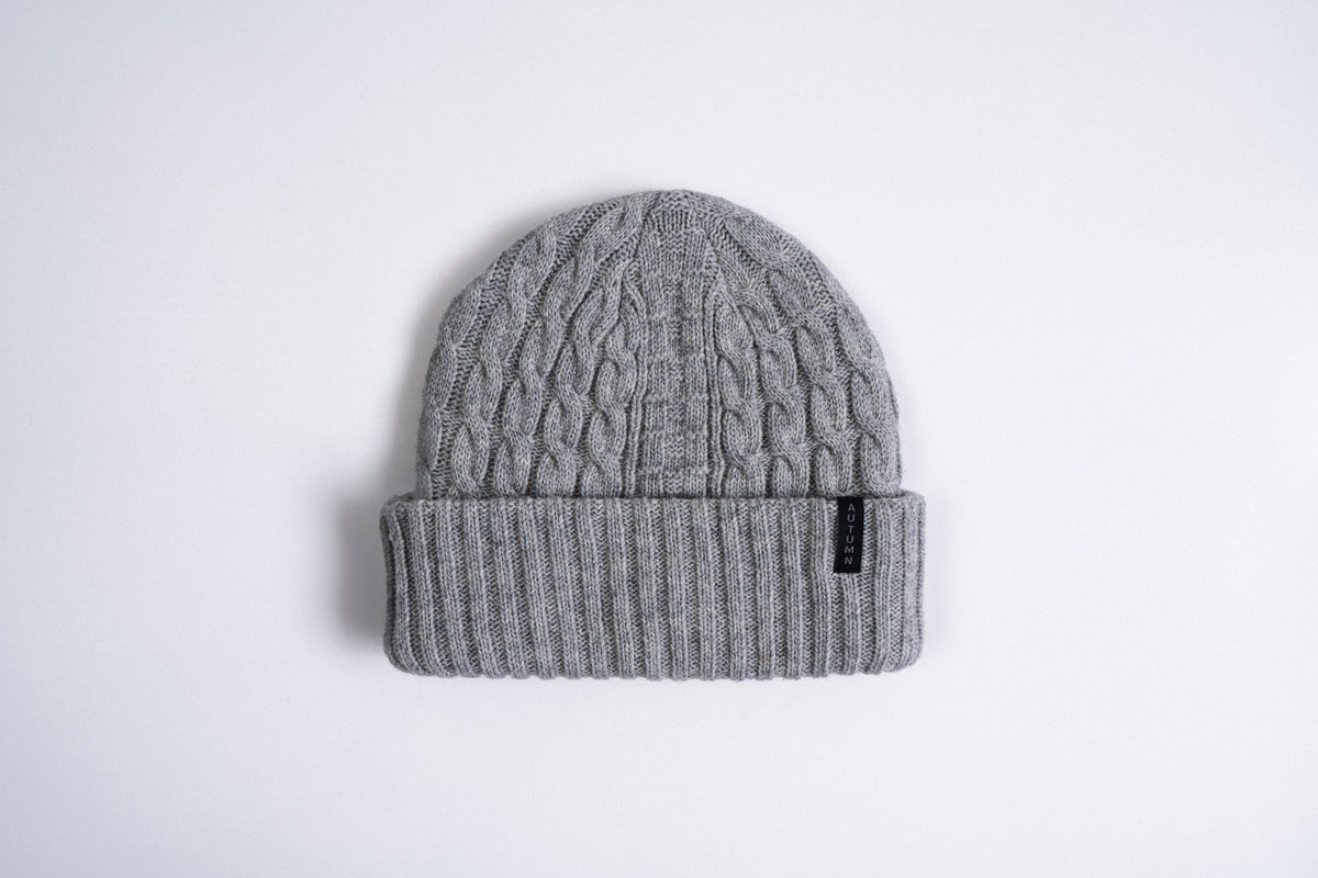 Autumn Cable Knit Beanie in Nebulous