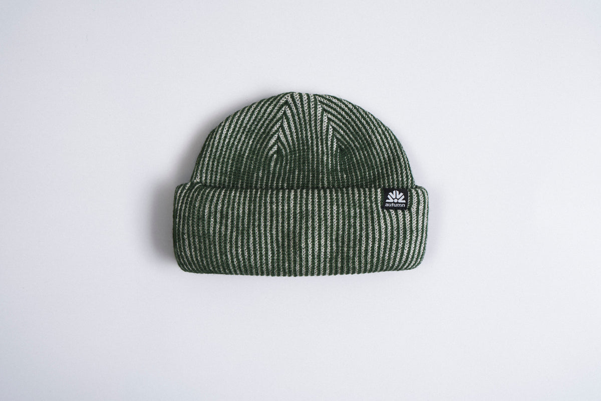 Autumn Cord Double Roll Beanie in Shell