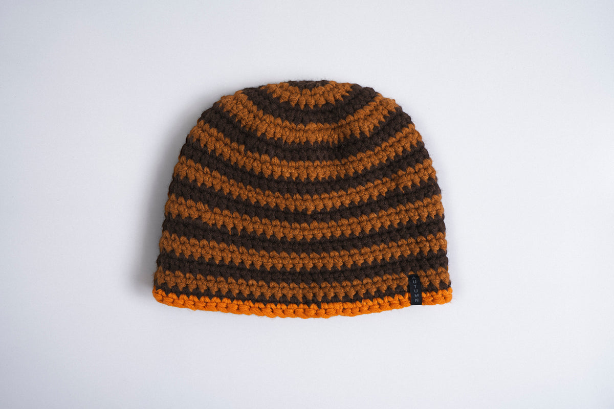 Autumn Crochet Beanie in Brown