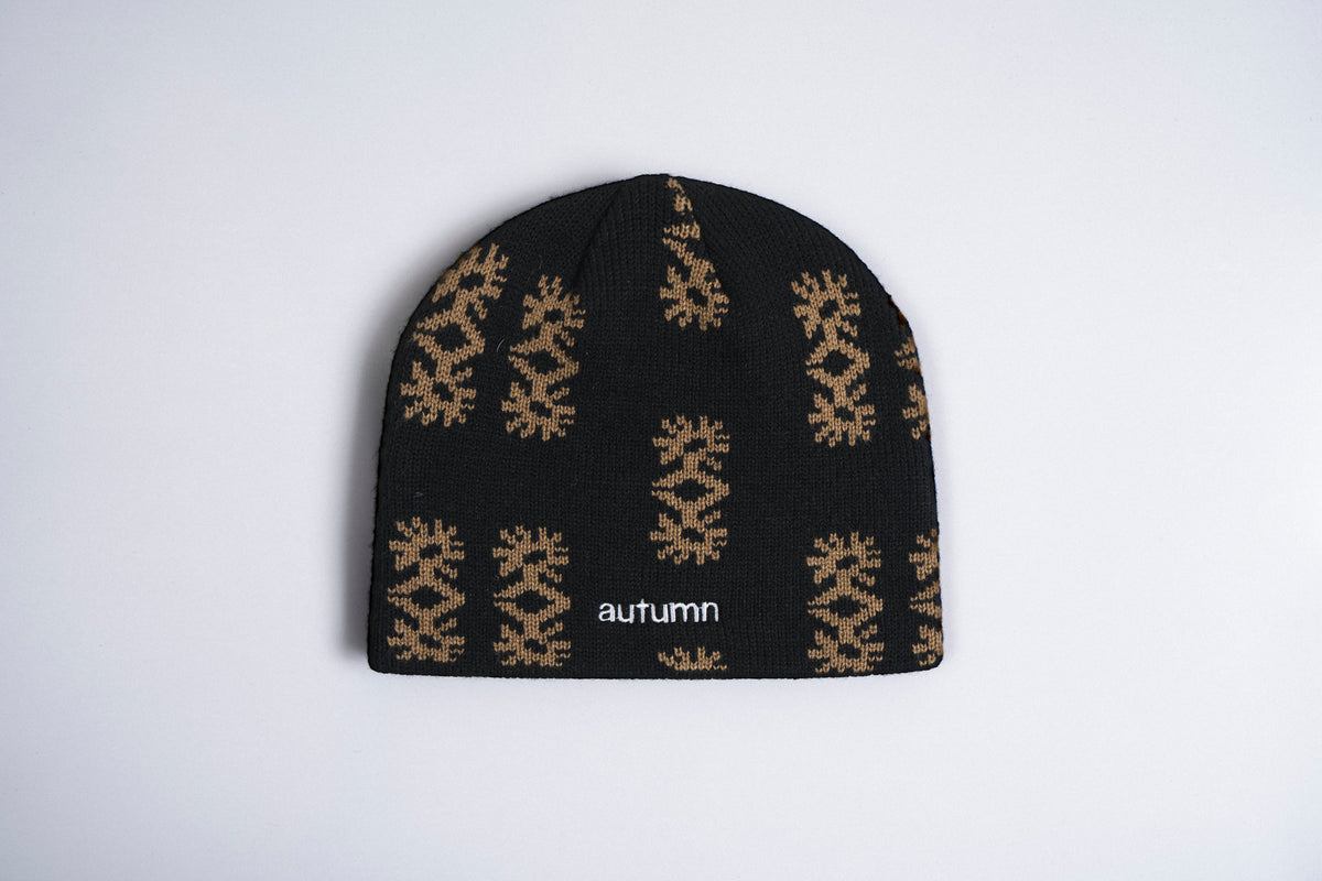 Autumn Glyphs Beanie in Black
