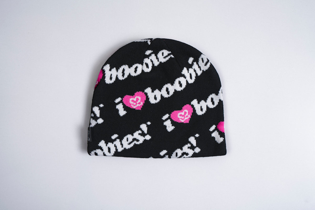 Corduroy Keep A Breast Beanie in Black