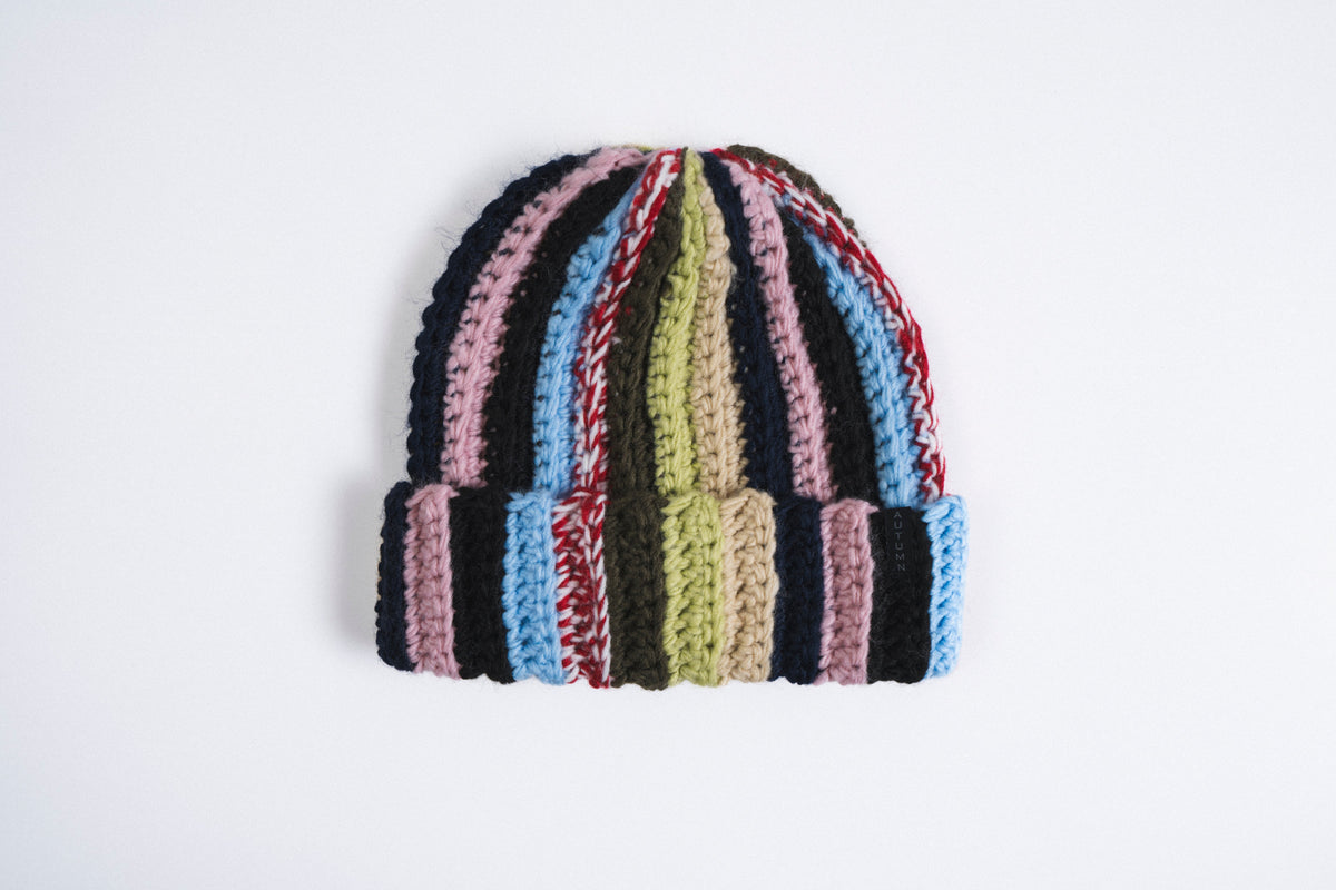 Autumn Patchwork Beanie in Lemonade