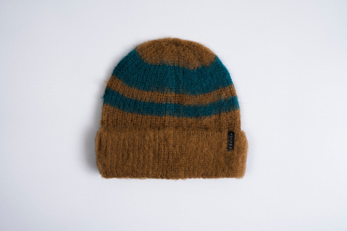 Autumn Sport Stripe Beanie in Dirt