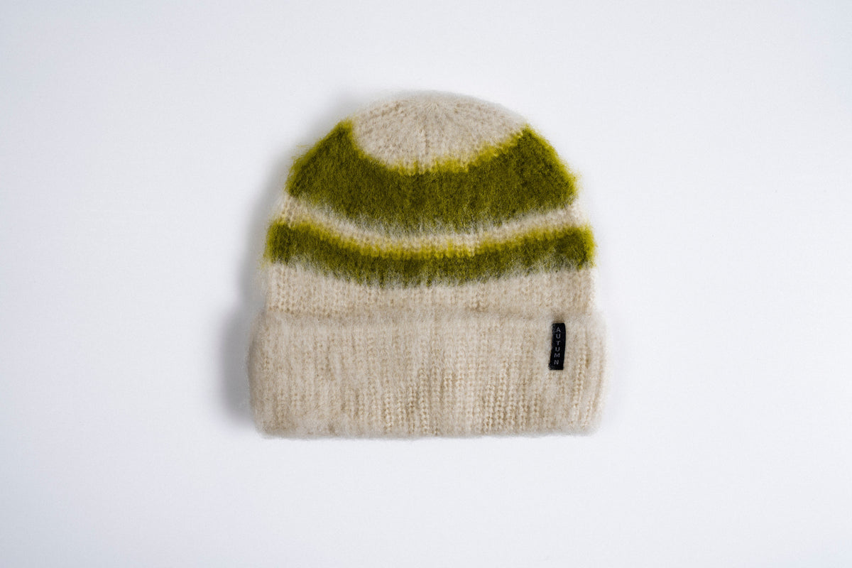 Autumn Sport Stripe Beanie in Natural