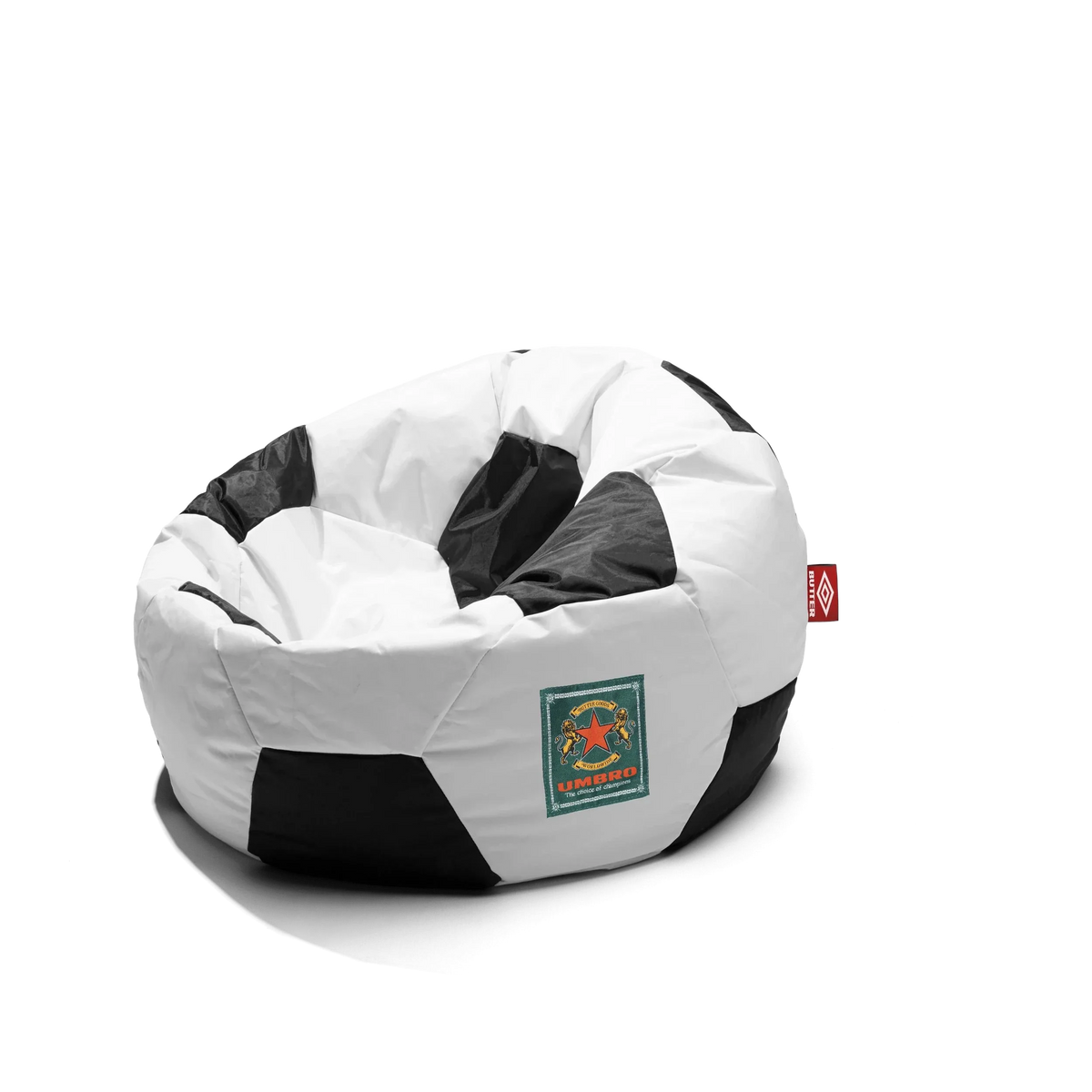 Butter Goods x Umbro Football Beanbag Black / White — product shot