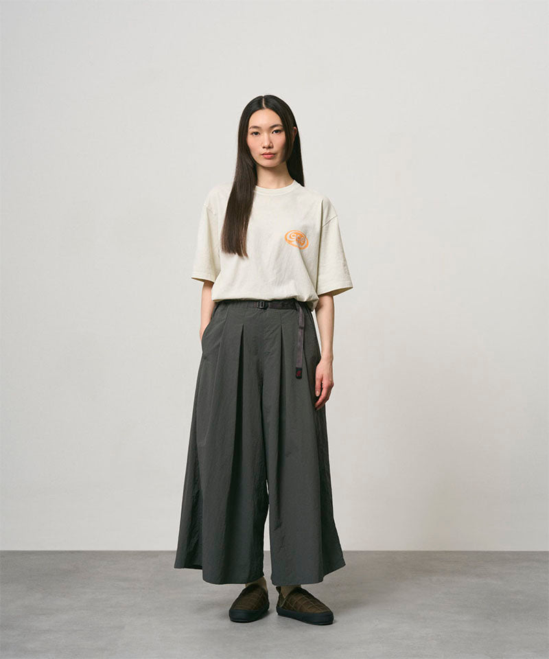 Gramicci Nylon Flare Pant in Carbon, on model
