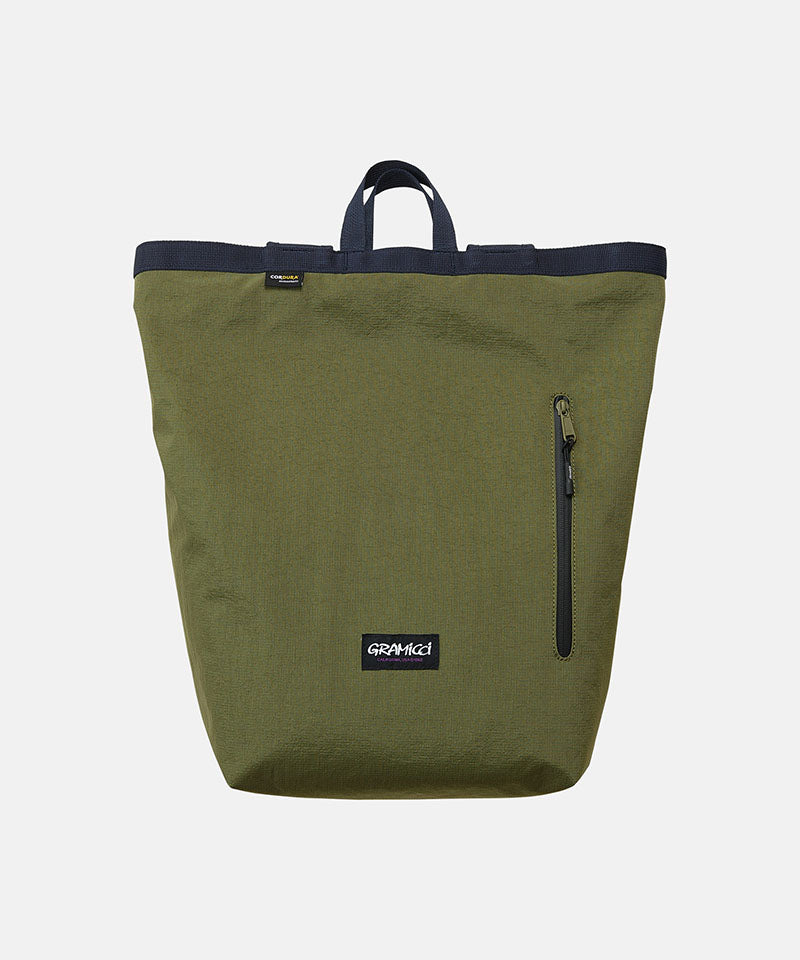 Gramicci Backpack Tote in Olive, front view