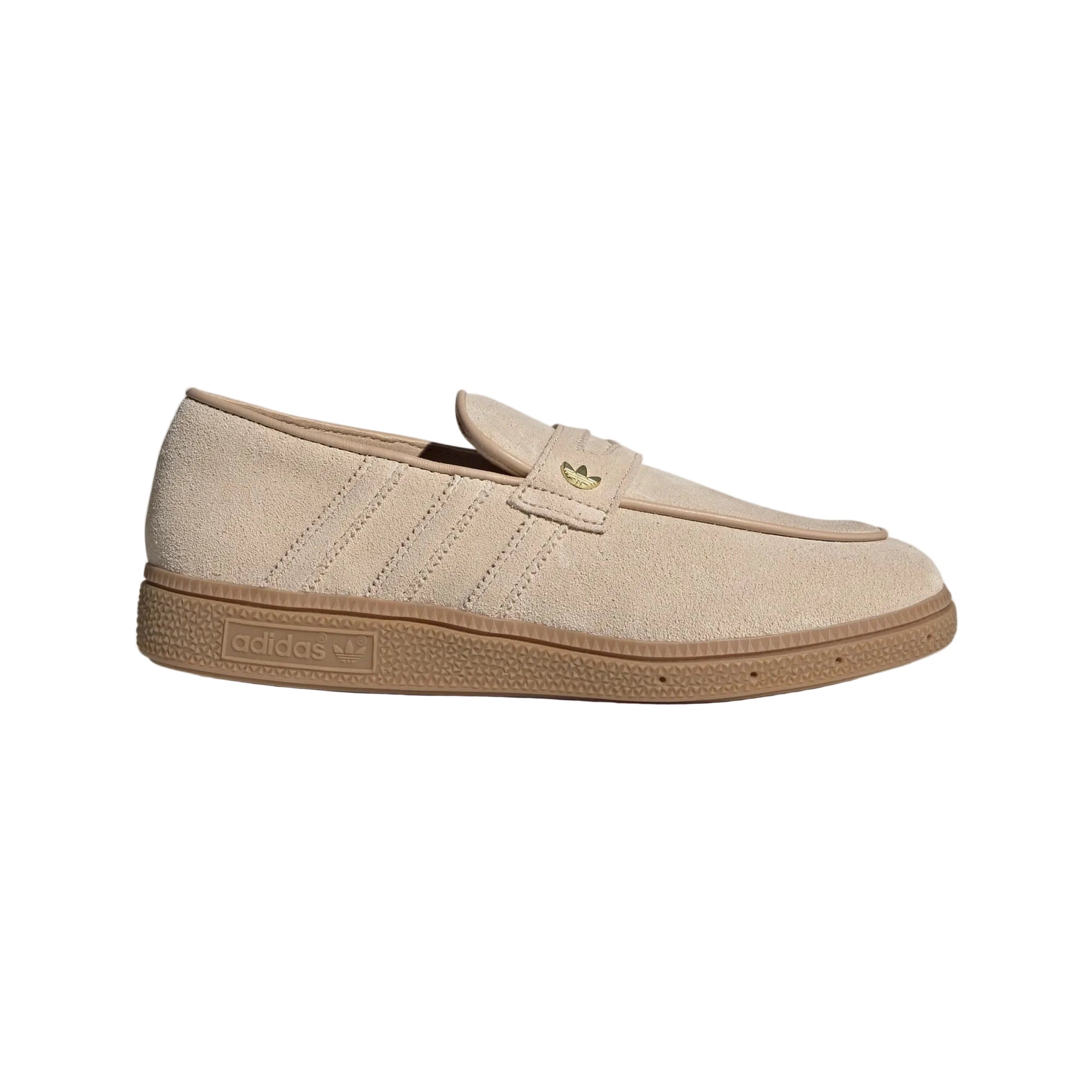 adidas Handball Spezial Loafer in Magic Beige suede, lateral side view