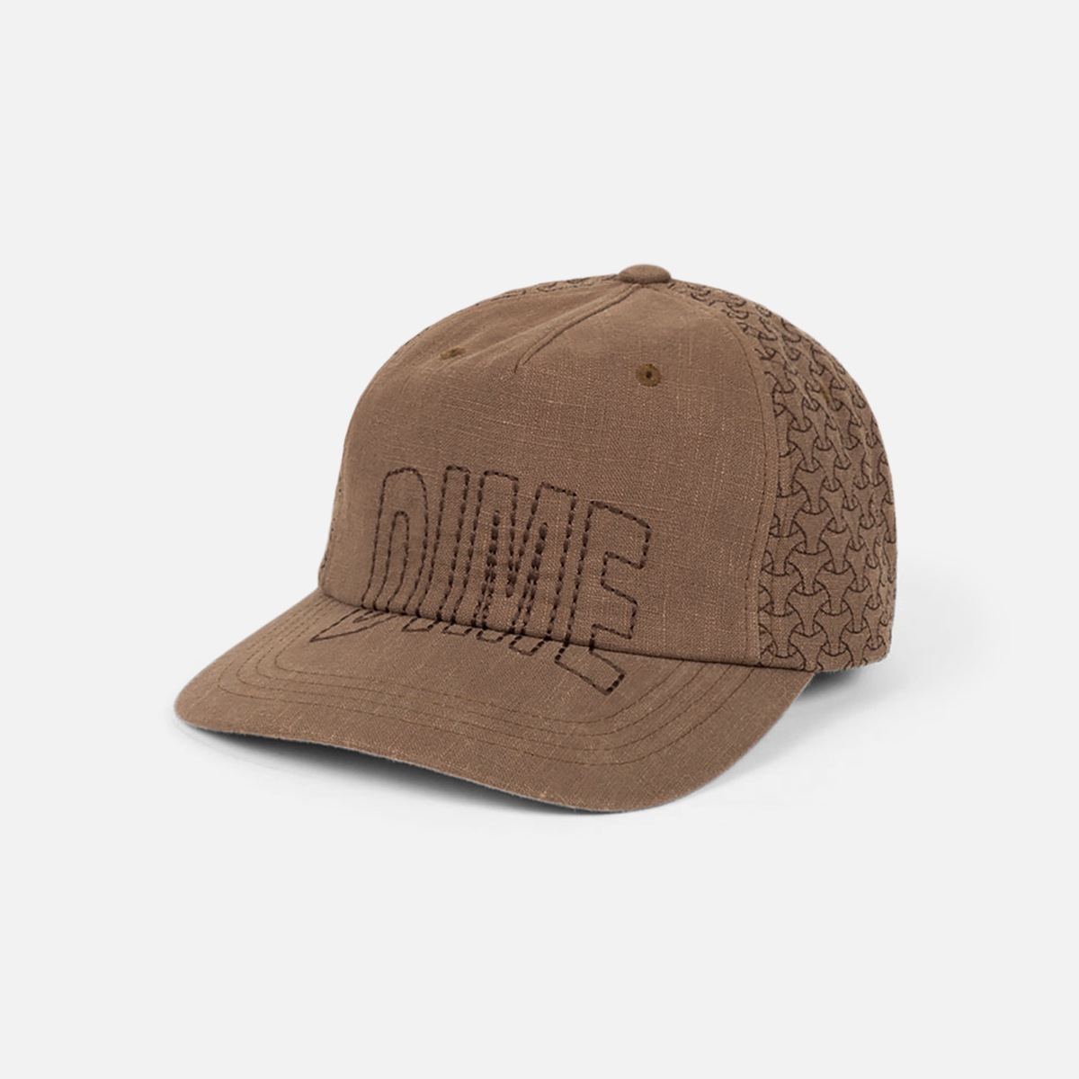 Dime MTL Allover Stitch Worker Cap Tan — product shot