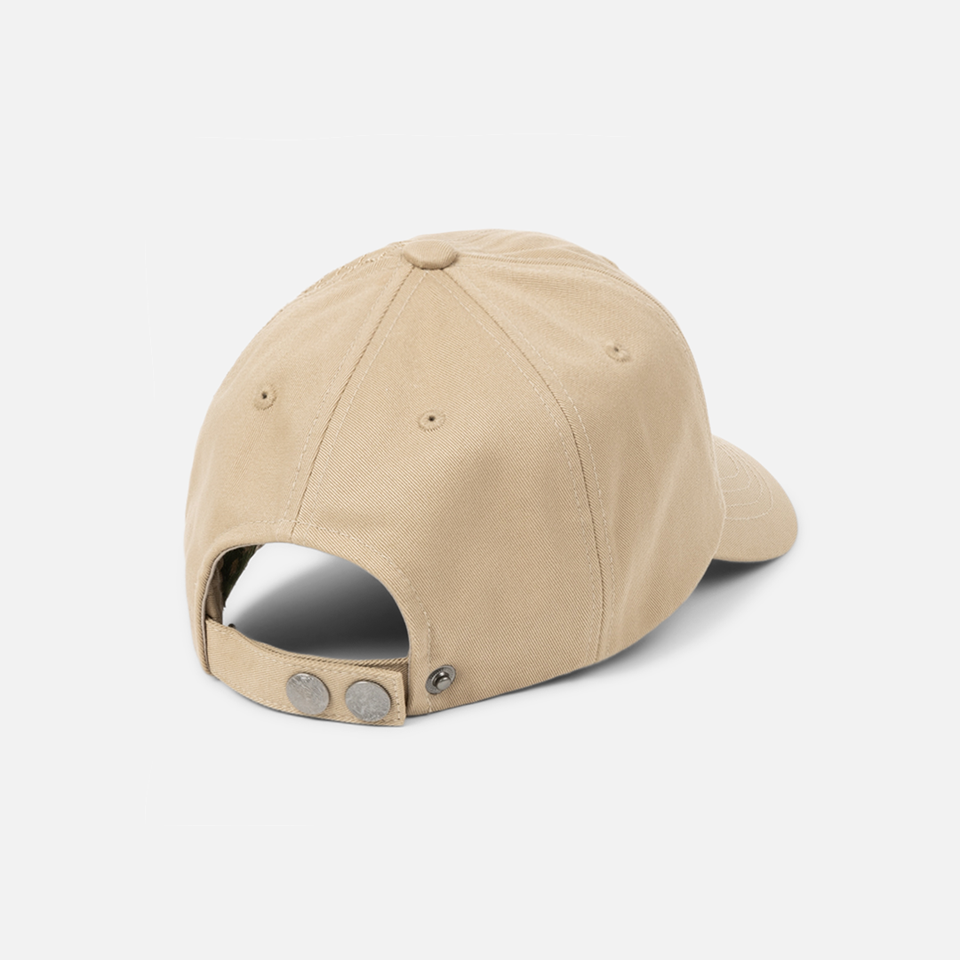 Dime MTL Classic Low Pro Cap in Tan, back view with adjustable strap