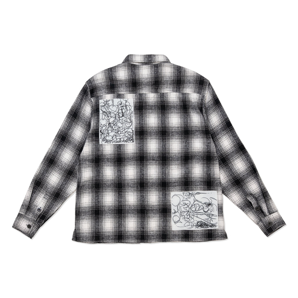 Hoddle Book Flannel grey plaid – back