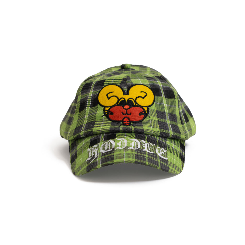 Hoddle Mouse Cap in tartan – front felt patch
