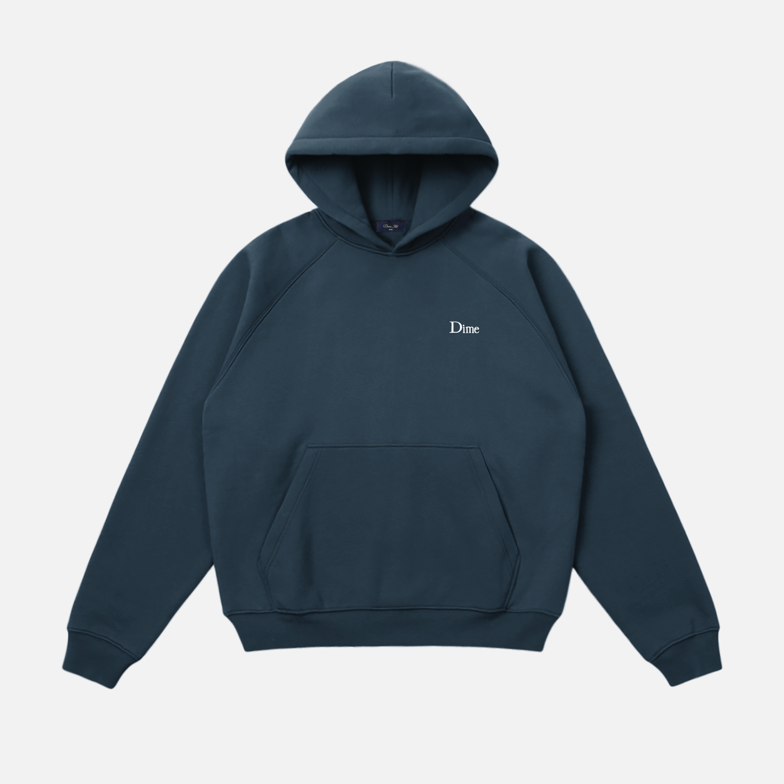 Dime MTL Classic Small Logo Hoodie Navy — product shot