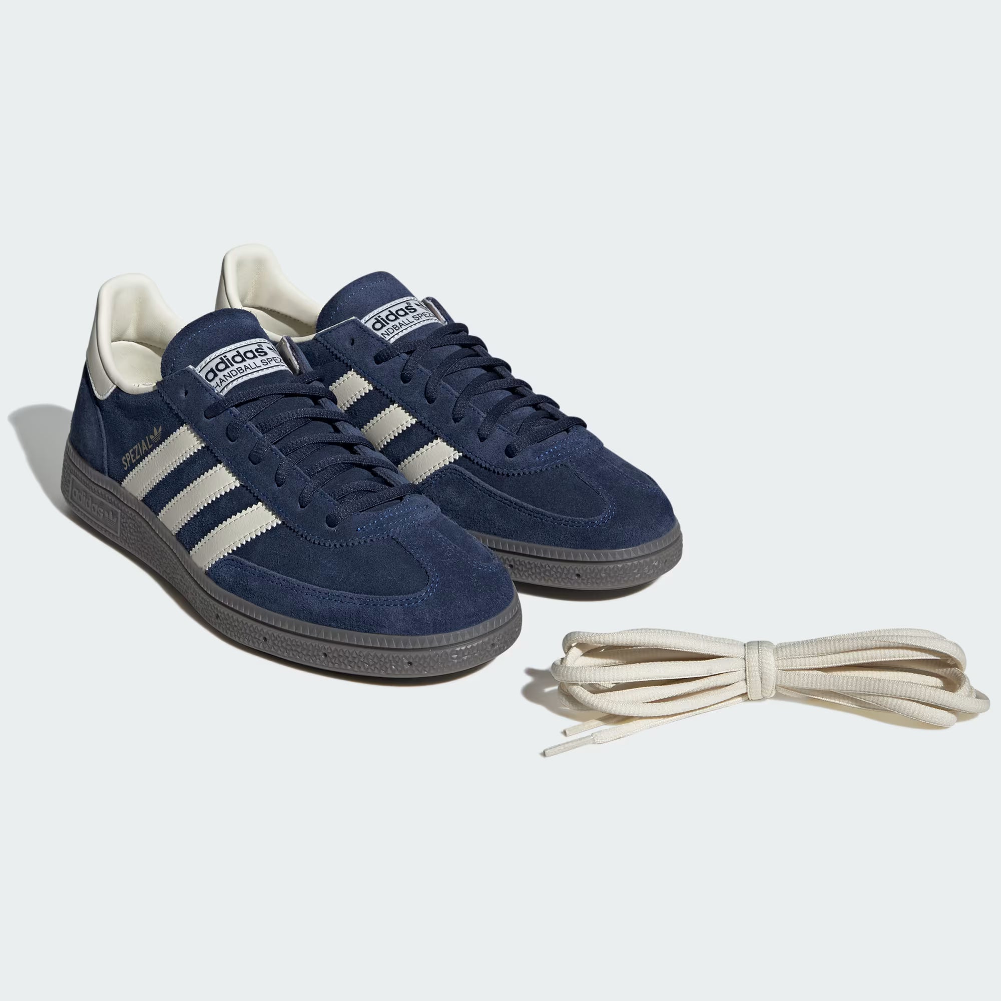 Adidas Handball Spezial — Night Indigo / Cream White shoes with extra laces