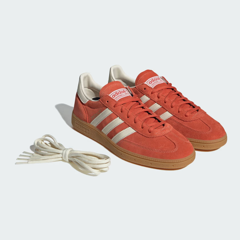 Adidas Handball Spezial Shoes â Preloved Red angle view with laces