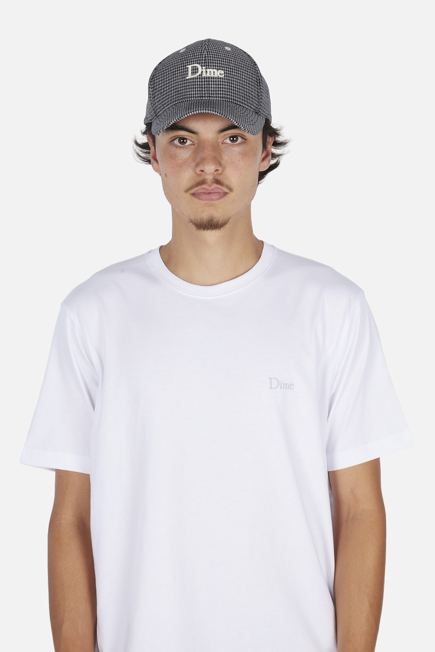 Dime MTL Classic Houndstooth Low Pro Cap Black — worn by model