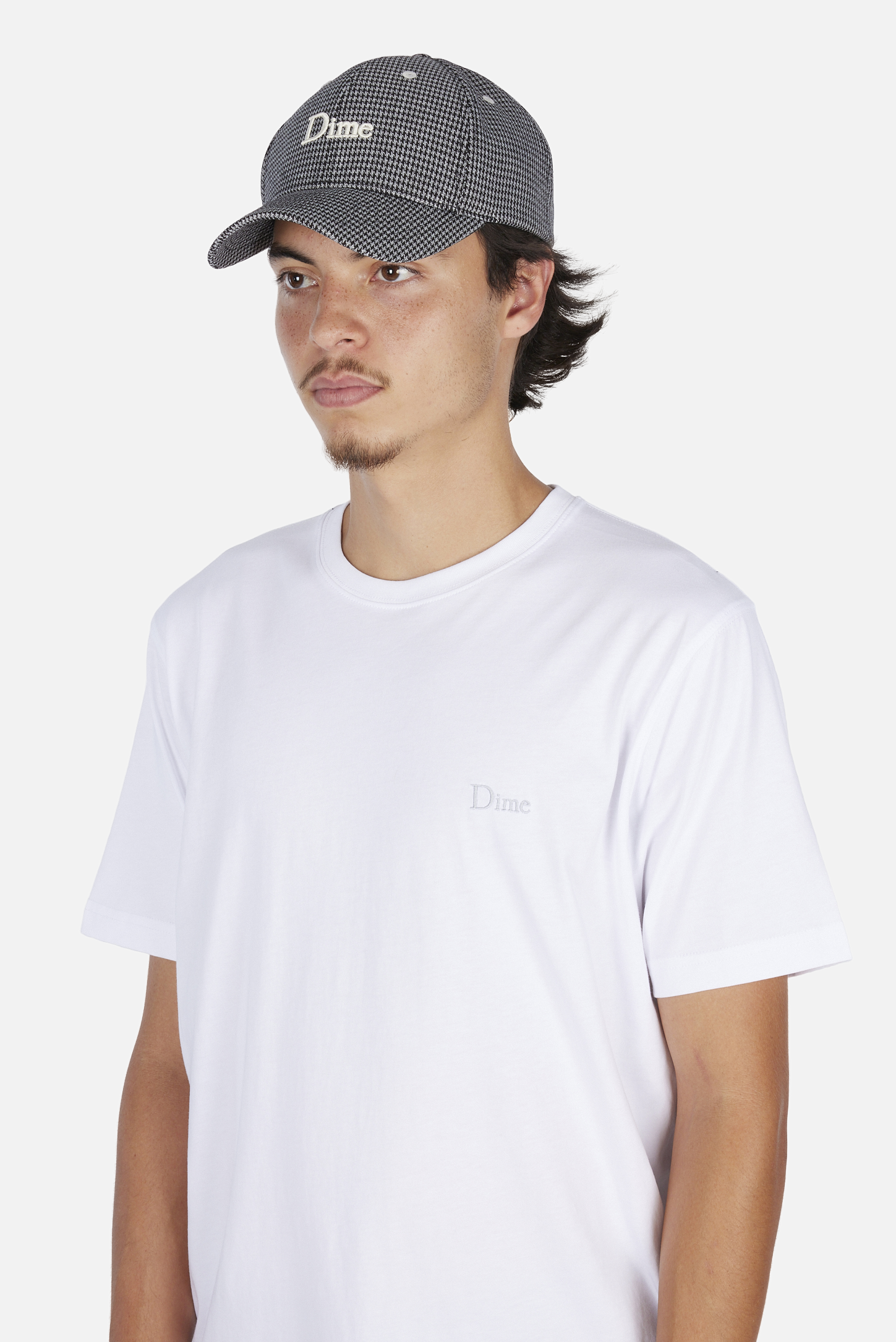 Dime MTL Classic Houndstooth Low Pro Cap Black — worn by model
