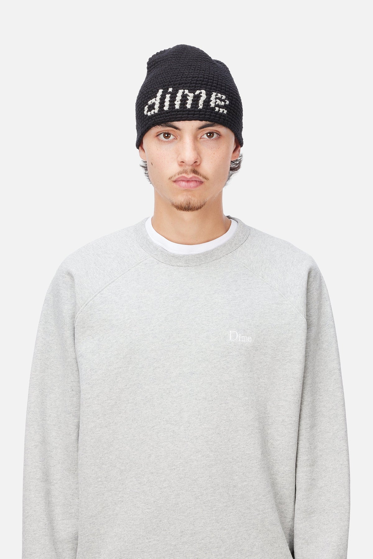 Dime MTL Crochet Skully Black — worn by model