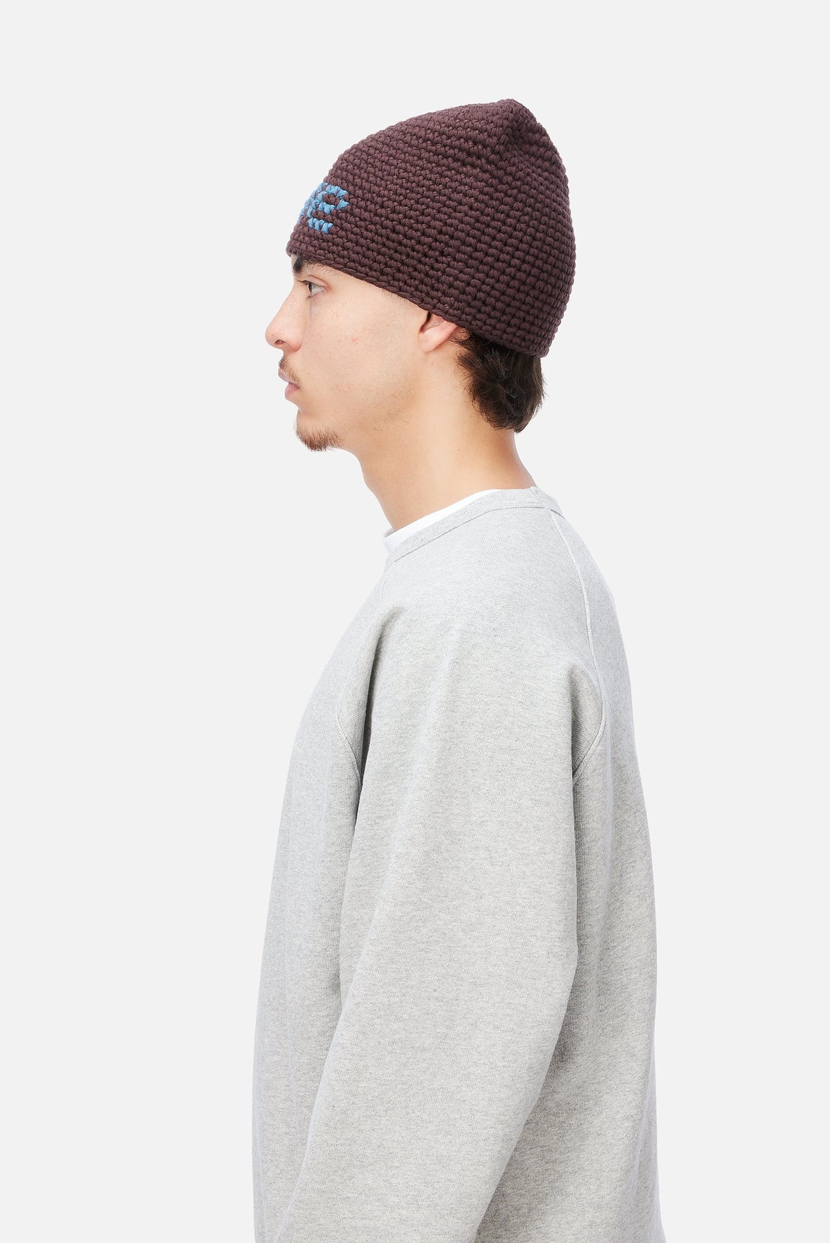 Dime MTL Crochet Skully Brown — worn by model