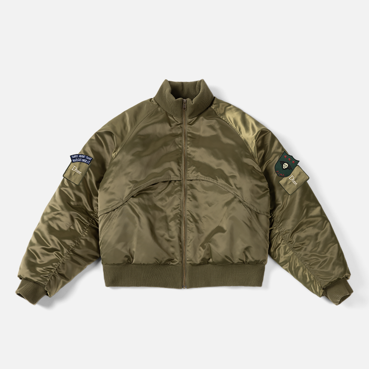 Dime MTL Utility Bomber Jacket Olive — product shot