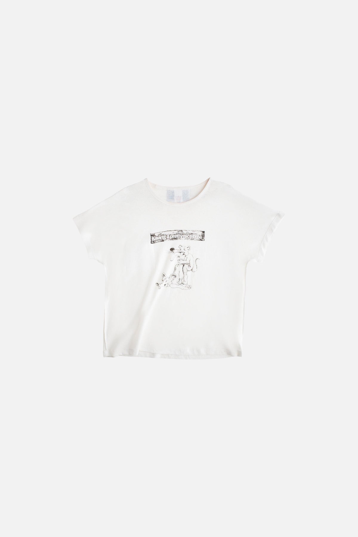 Jungles Jungles Pretty Nice Time Slouch Tee white, reverse side showing print