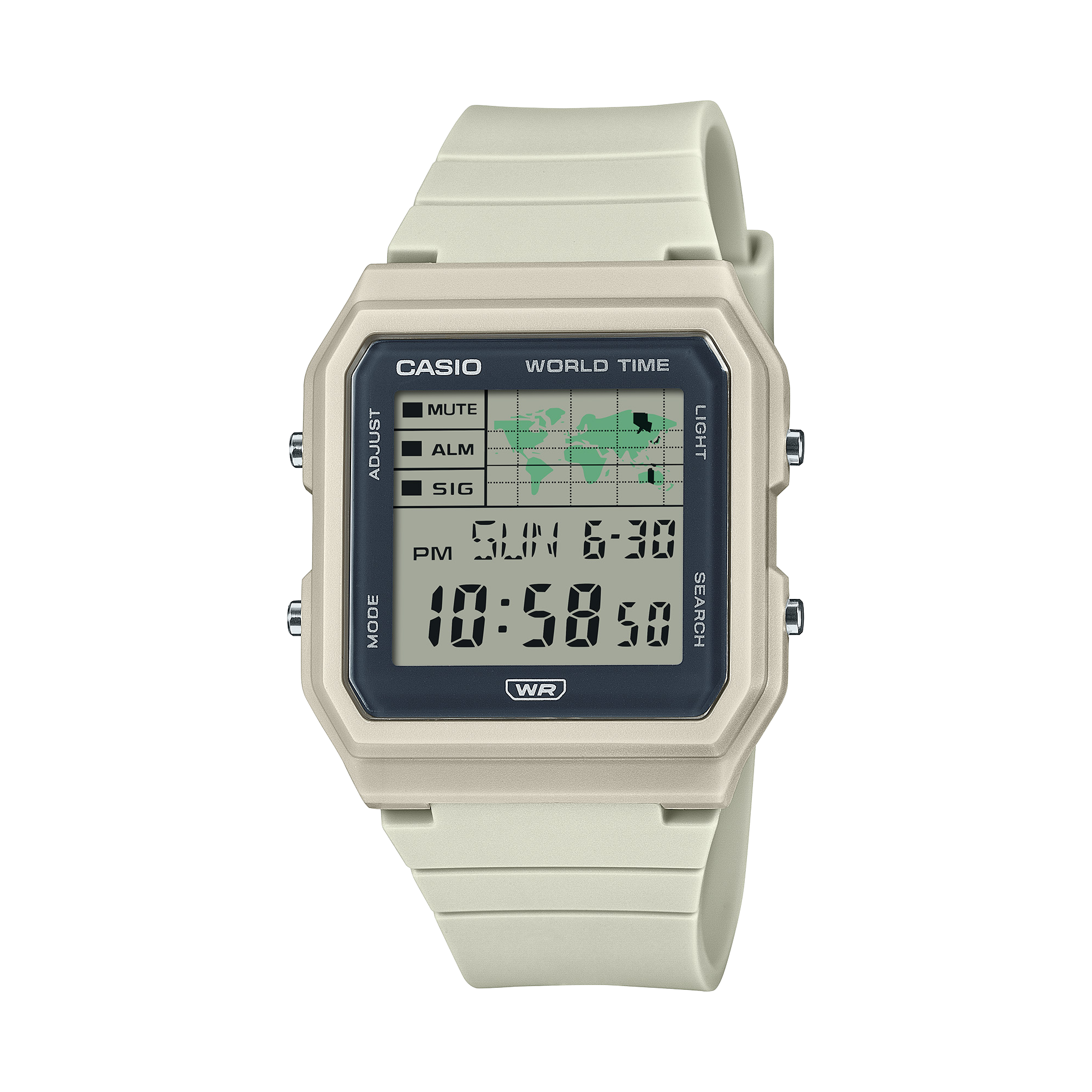 Casio LF-30W-8A resin digital watch, front view