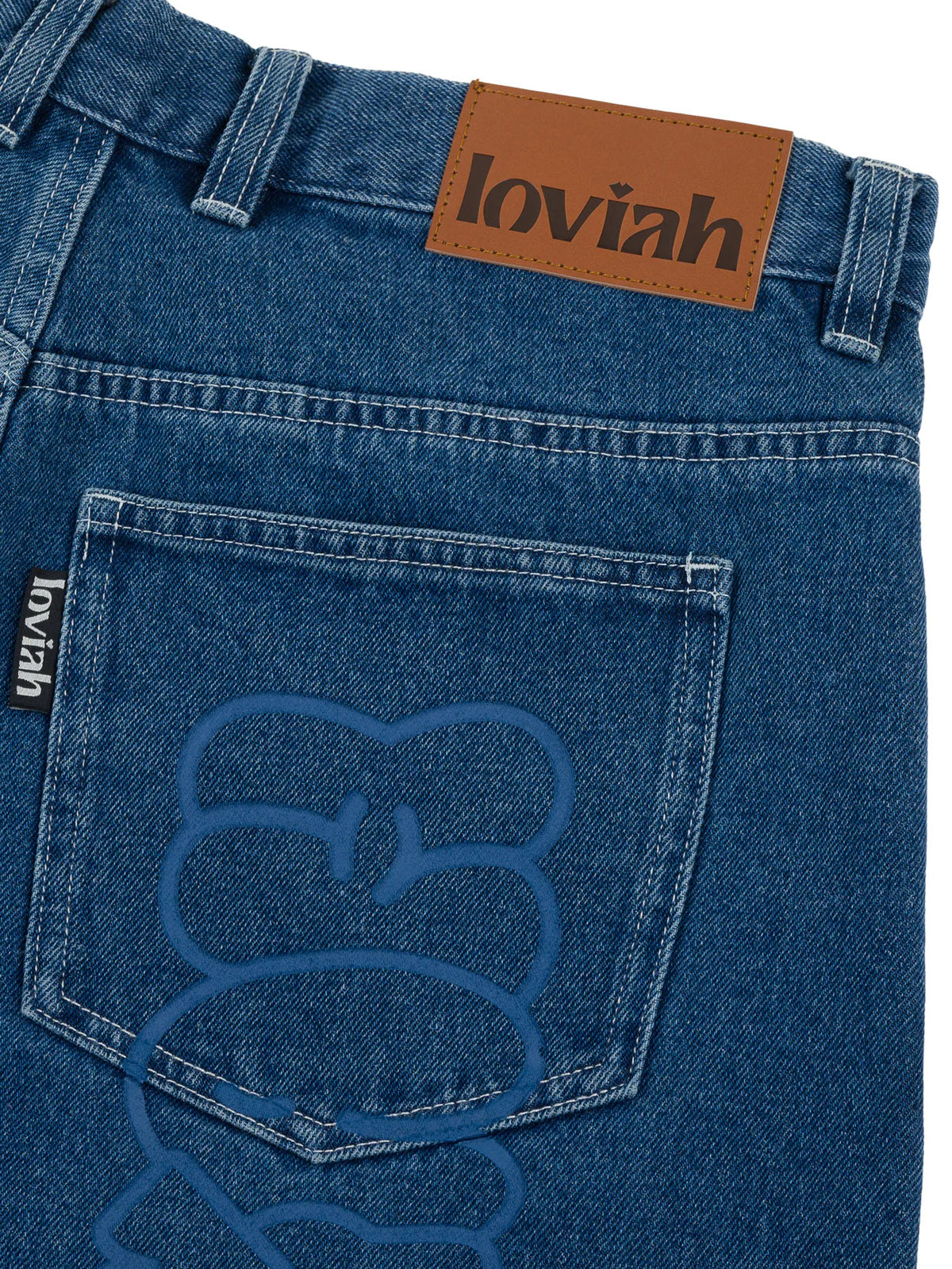 Loviah | Jhorts Denim Shorts Indigo Medium Wash Pocket Detail