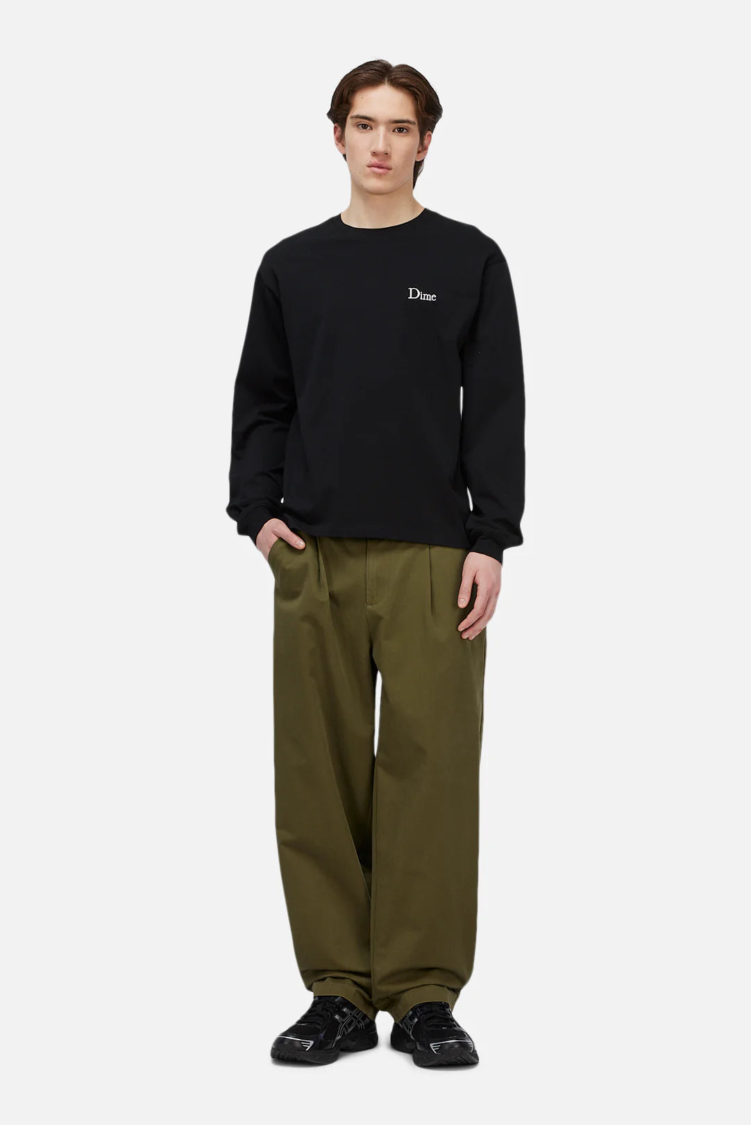 Dime MTL Small Logo LS Shirt - Black