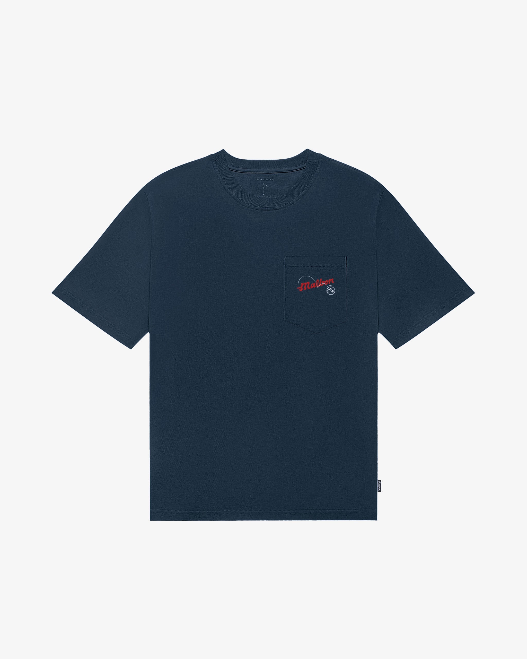Malbon Golf Vista Demand Tee blueberry, back view — cotton graphic golf tee, Gallery Streetwear Canada