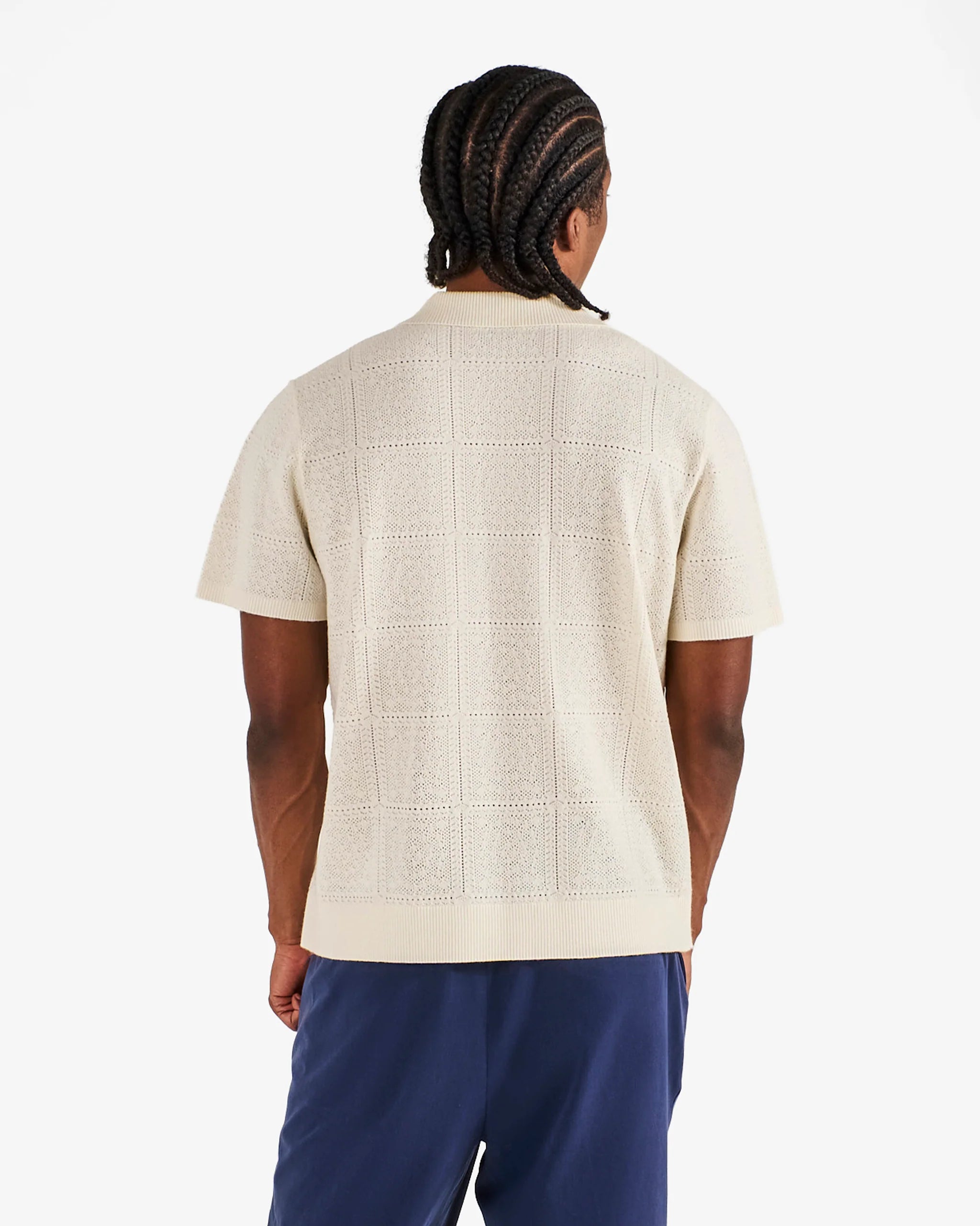 Malbon Golf Resort Crochet Polo Ivory Polo