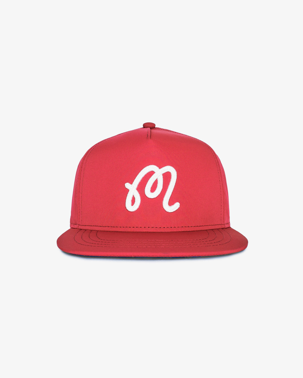 Malbon Golf M Chain Stitch Snapback in crimson red