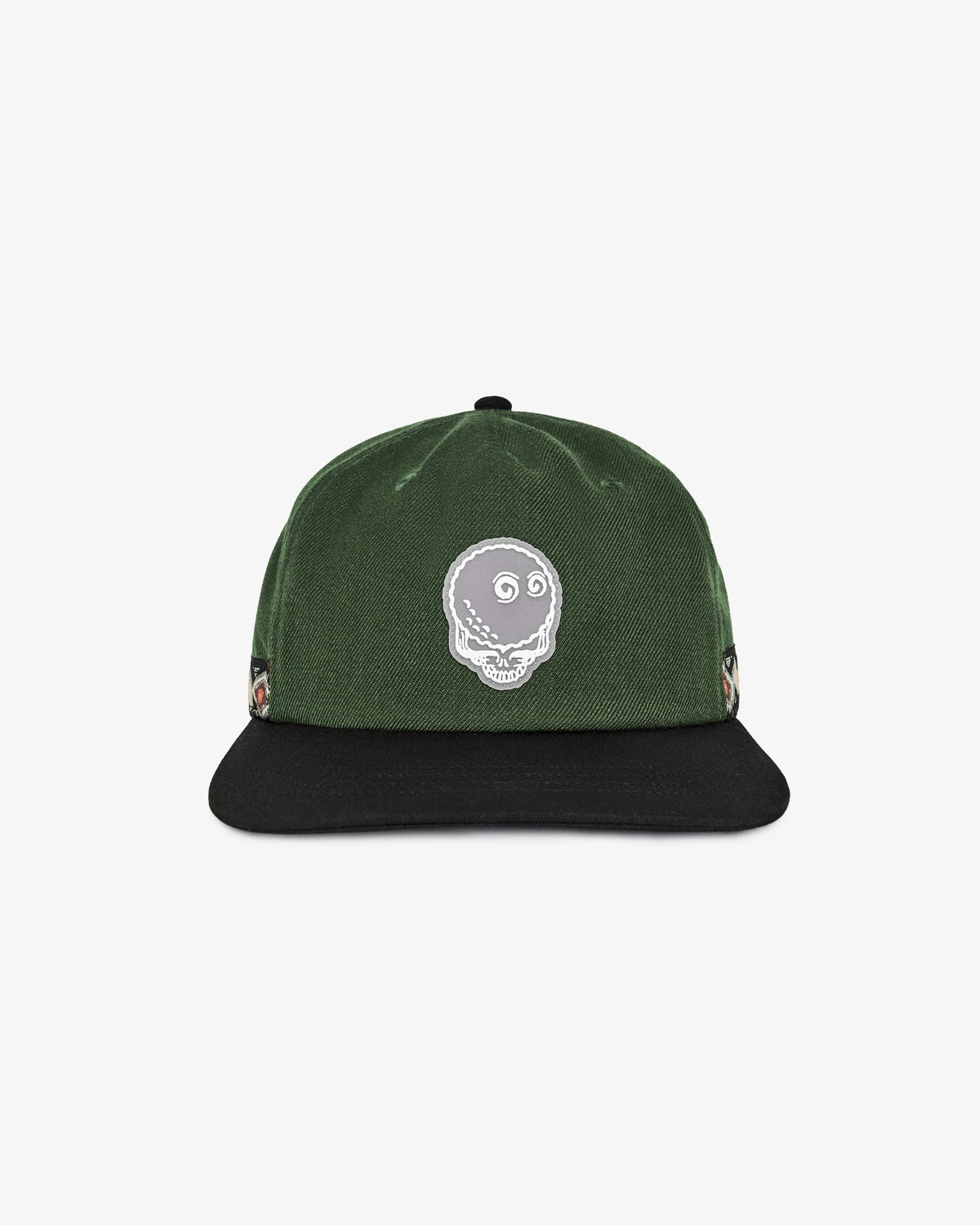 Malbon Golf x Grateful Dead Long Vacation Snapback in forest green