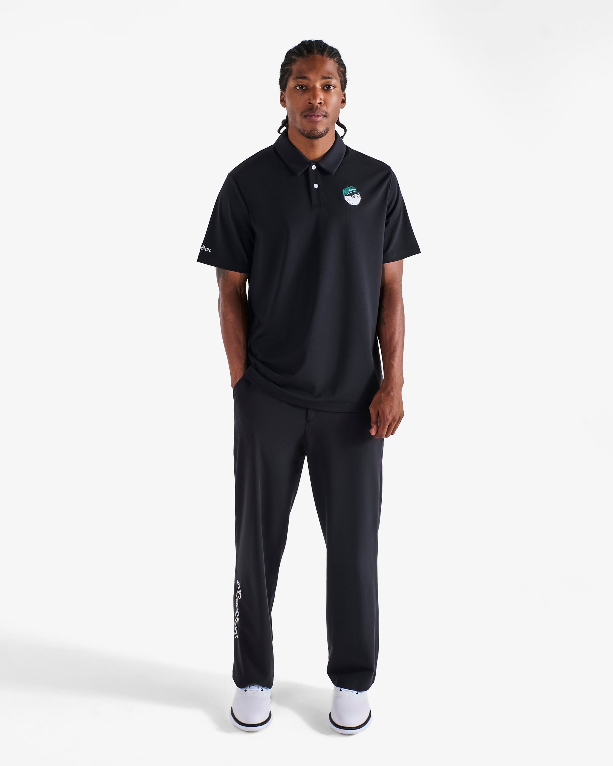 Malbon Golf Fairway Baldwin Polo black – on-model front