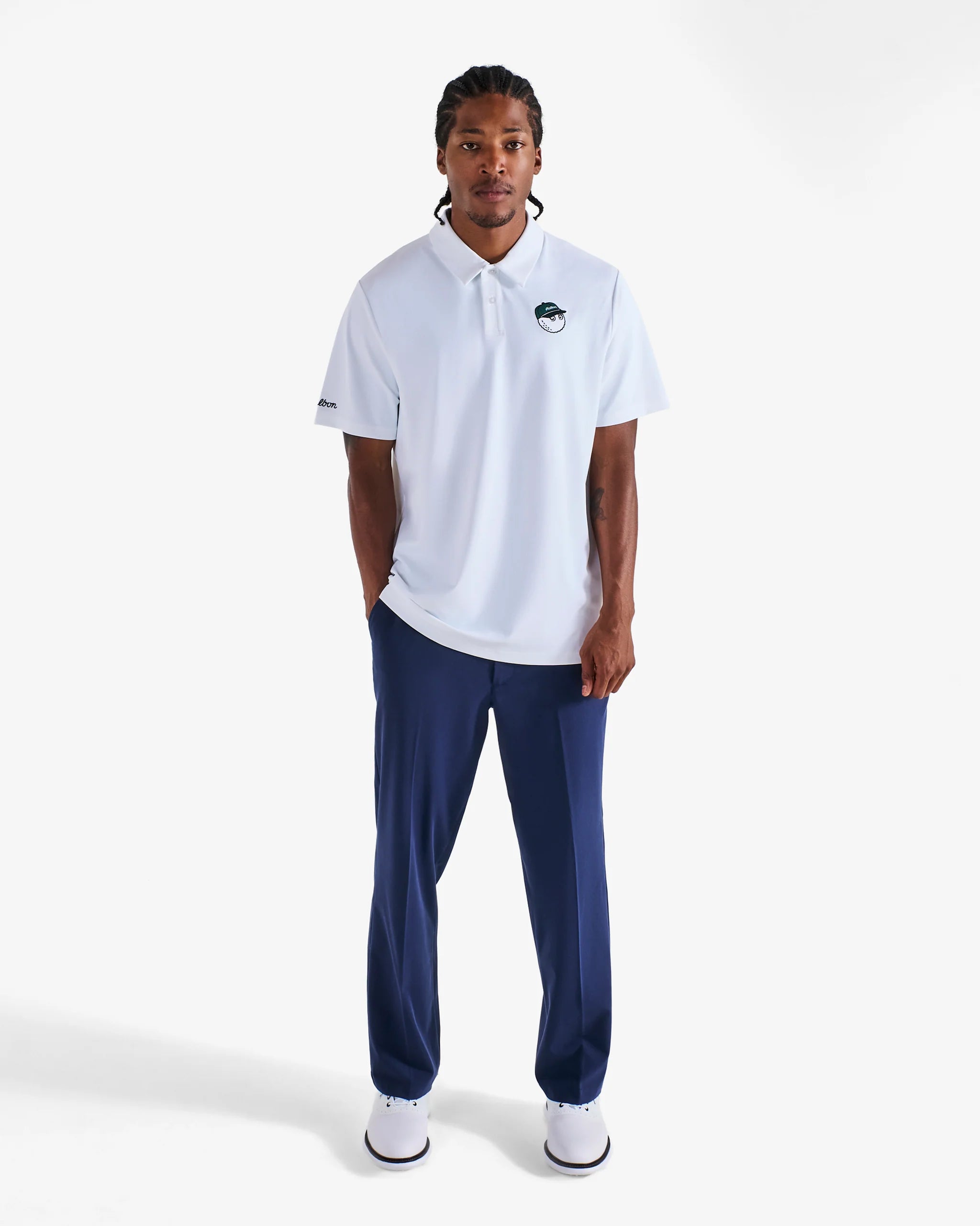 Malbon Golf Fairway Baldwin Polo White