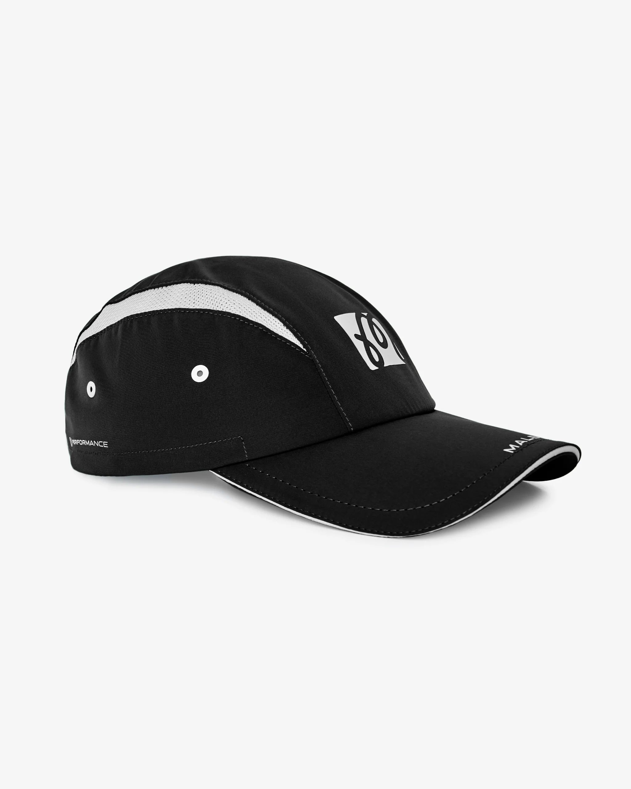 Malbon Golf Performance Mesh Panel Bungee Hat - Black