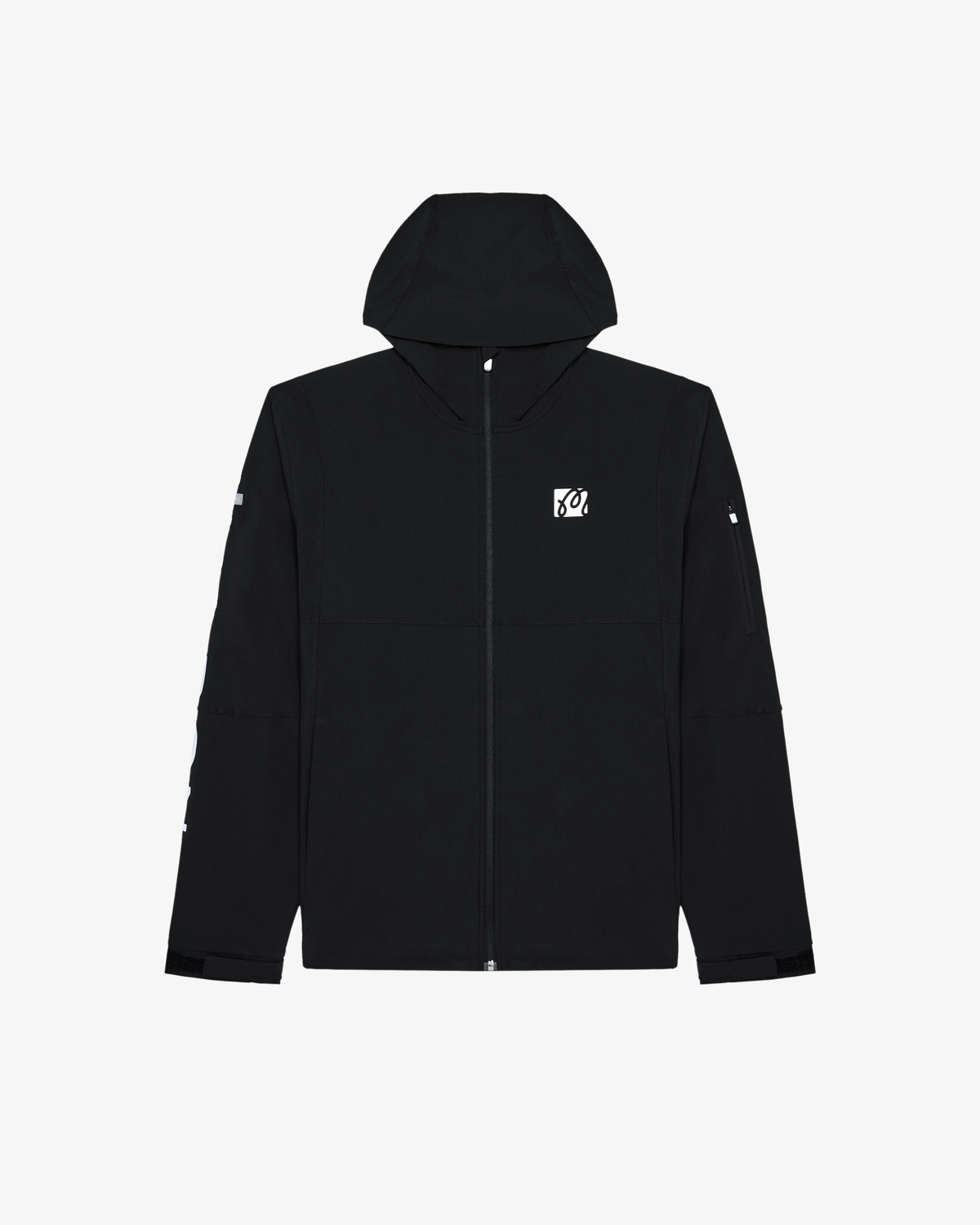 Malbon Golf Performance Full Zip Shell Jacket in black, front view