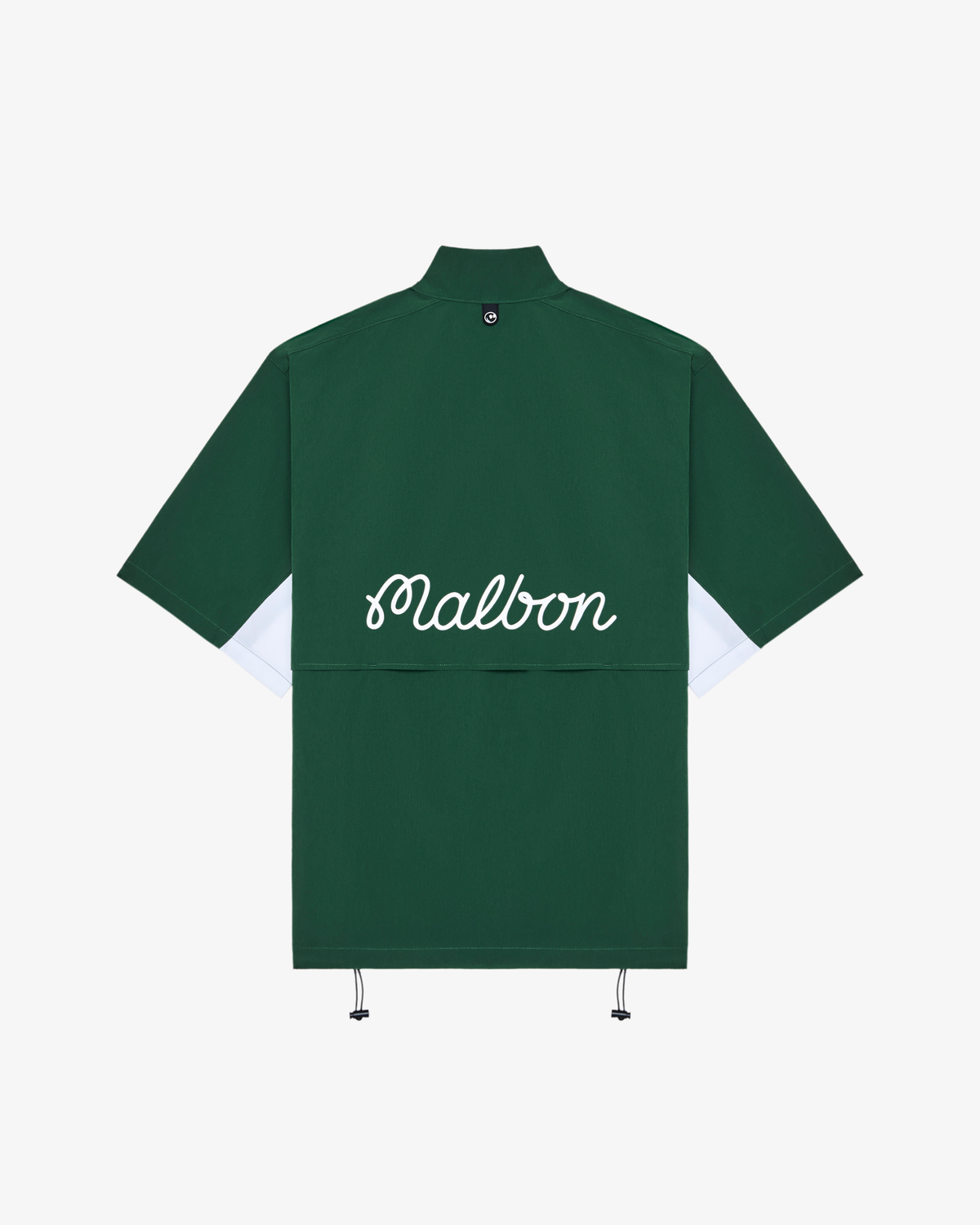 Malbon Golf Pine Windshirt forest, drawcord waistband detail