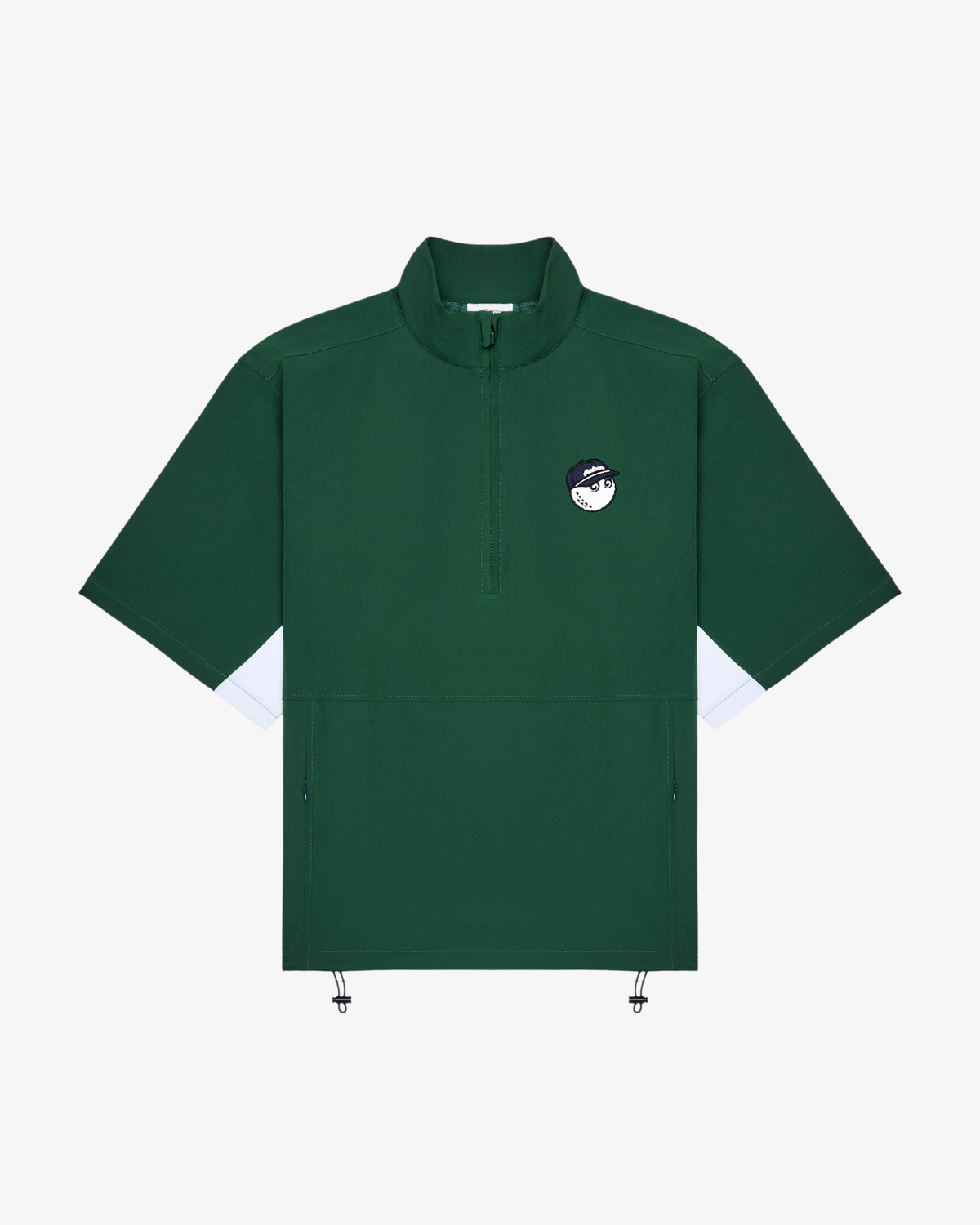 Malbon Golf Pine Windshirt in forest, front view