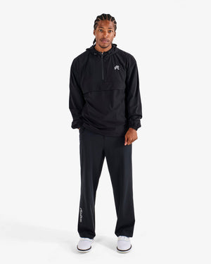 Malbon Golf Ridge Anorak in black, front view