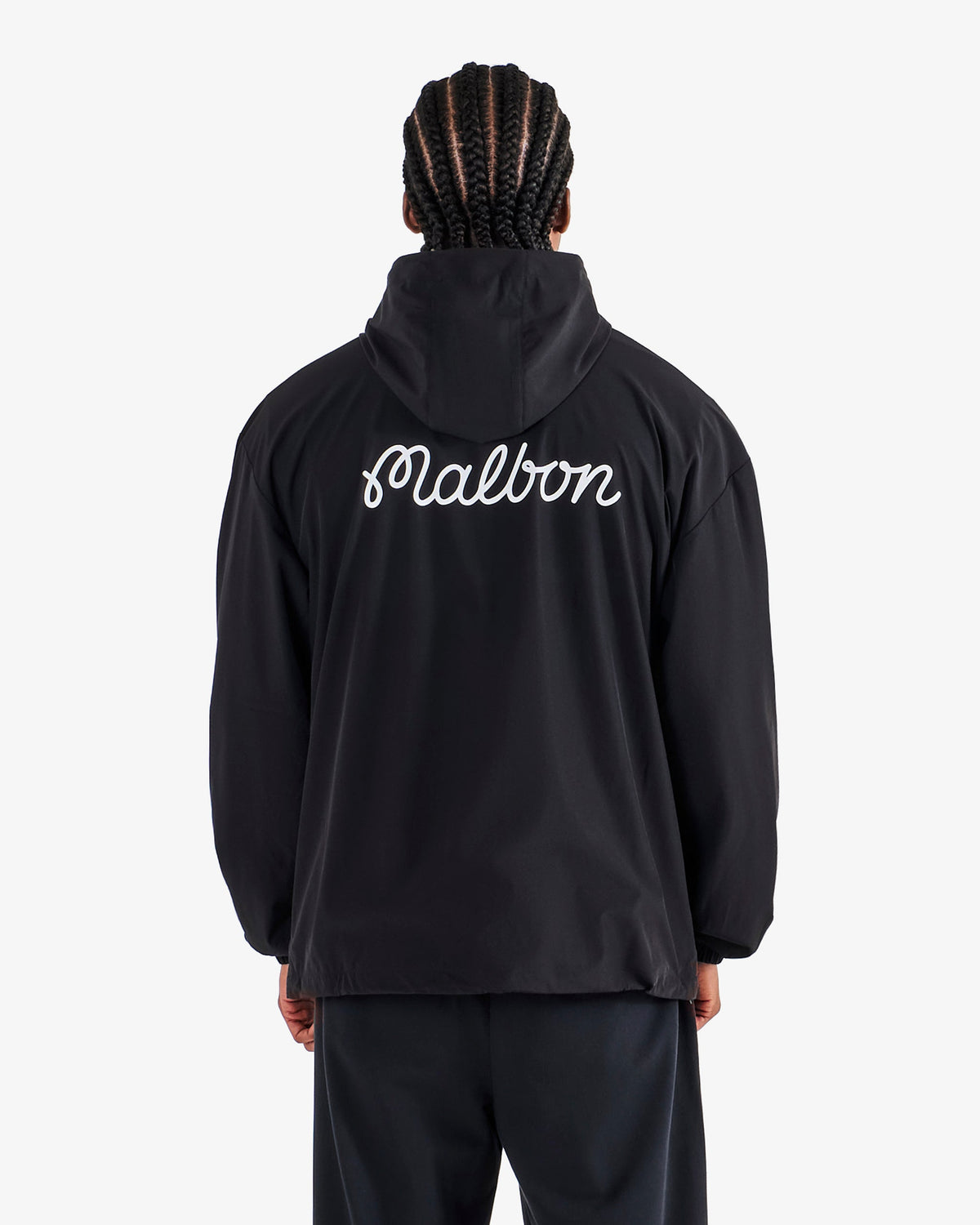Malbon Golf Ridge Anorak black, kangaroo pocket detail