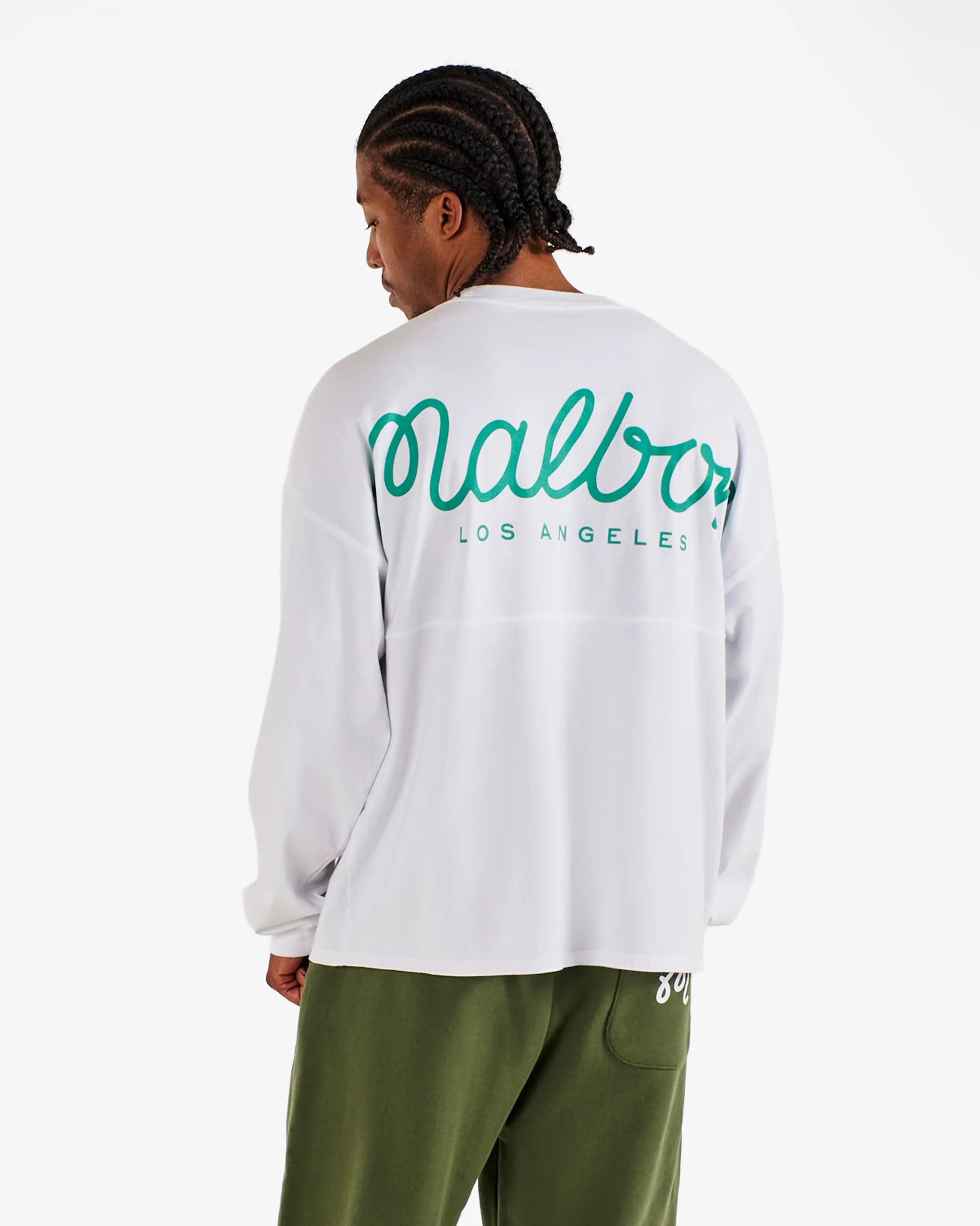 Malbon Golf Horizon L/S Tee White