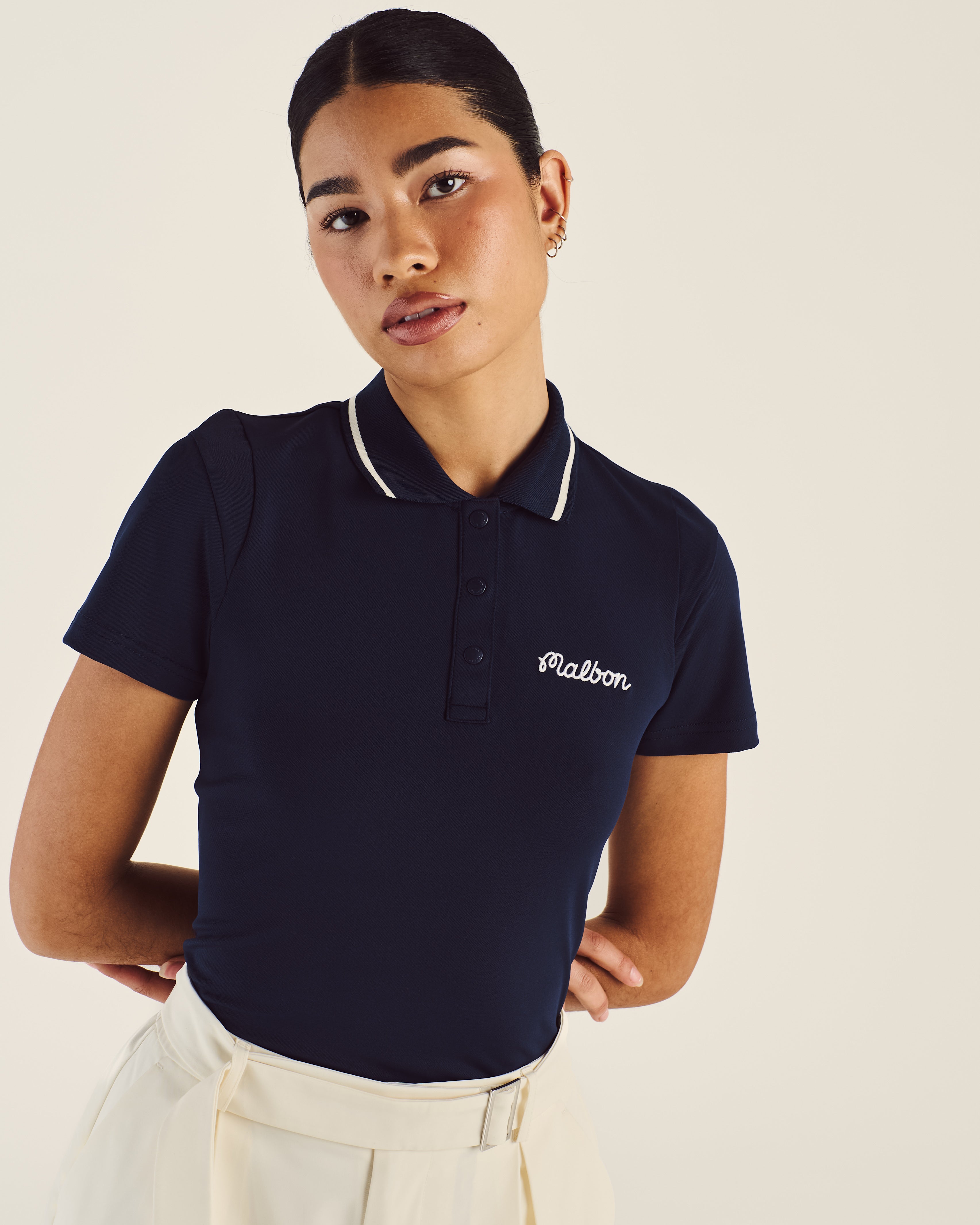 Malbon Golf Women's Paloma Polo Navy - front