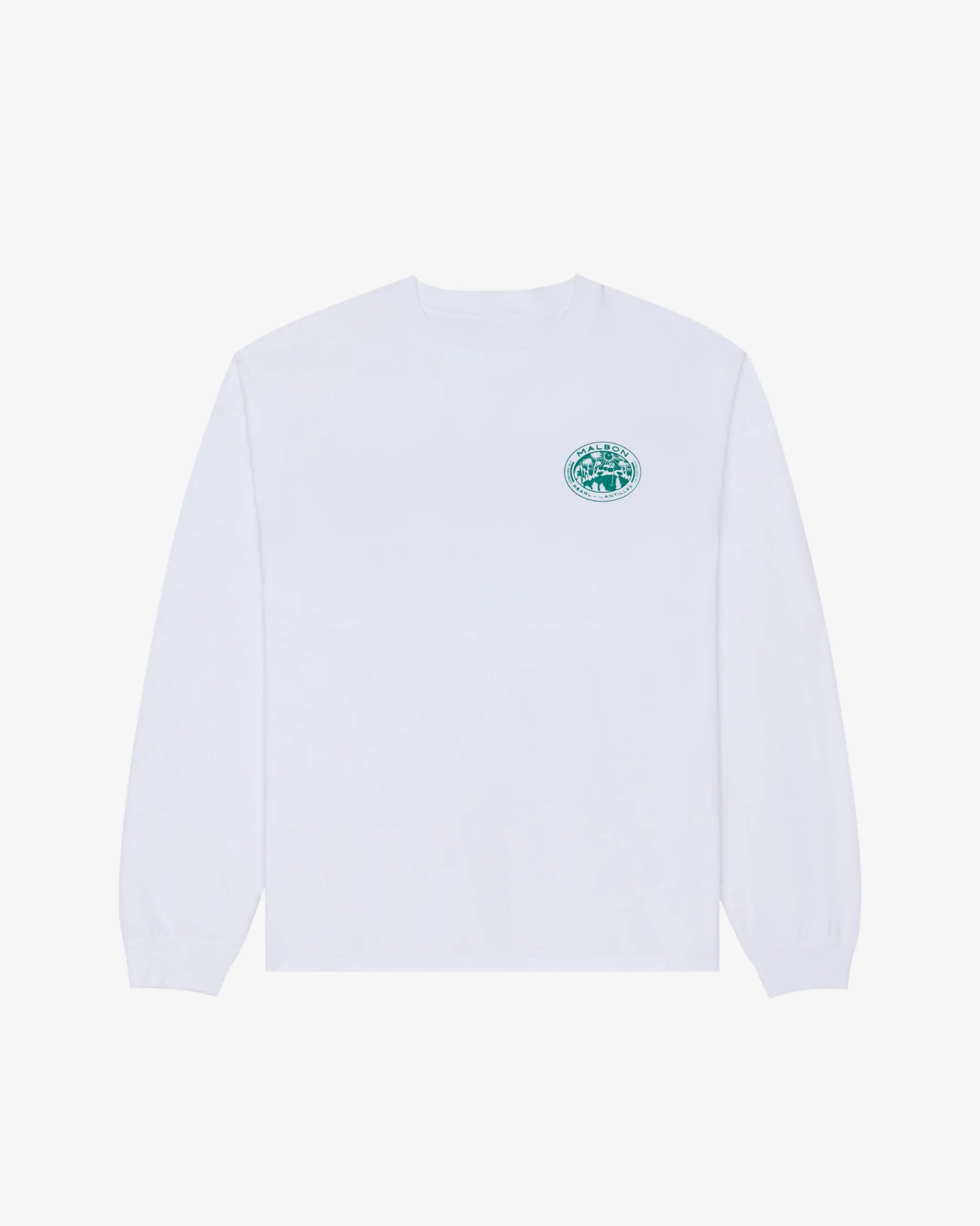 Malbon Golf Horizon L/S Tee White