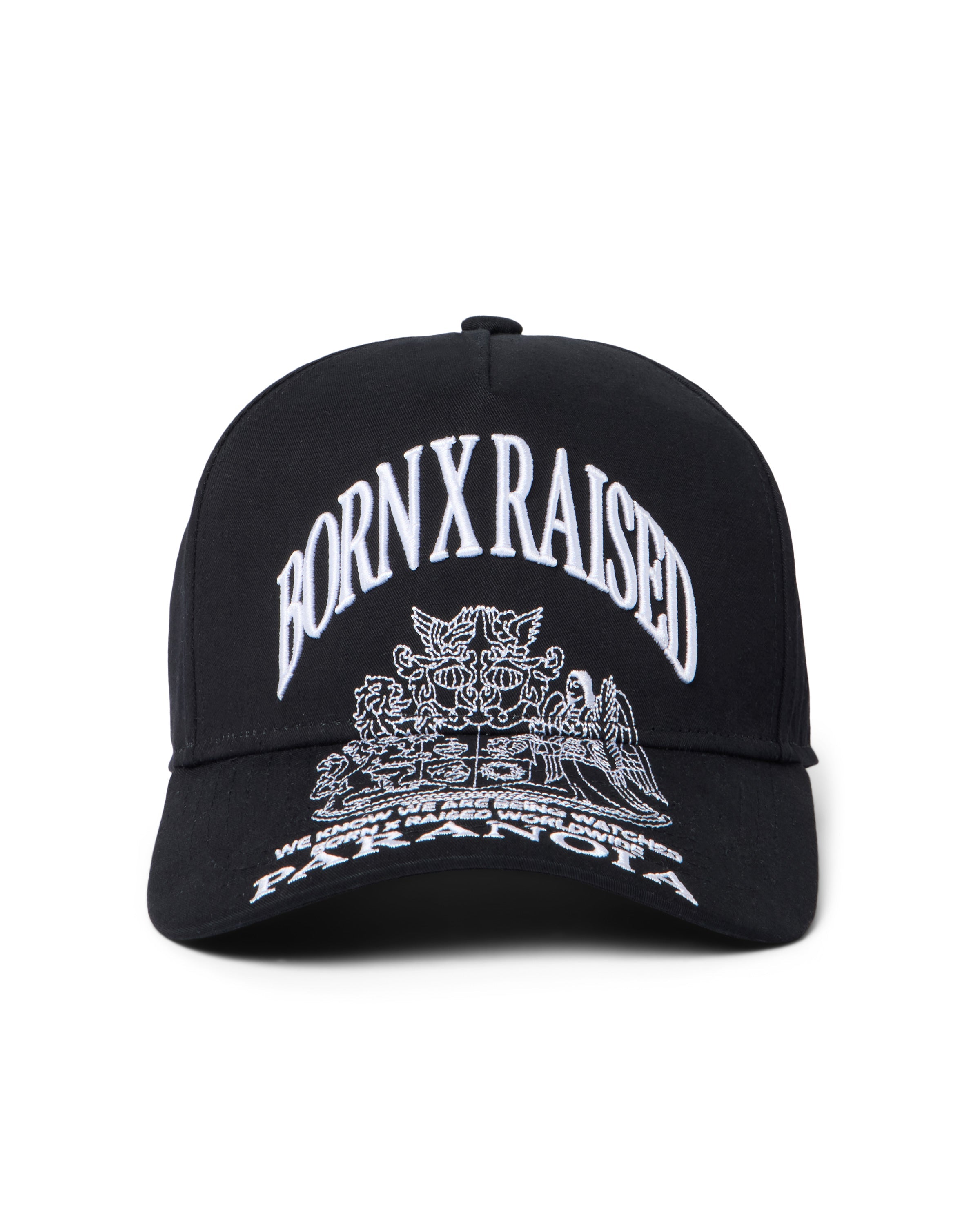 Born X Raised Paranoia Crest Snapback - Black - front