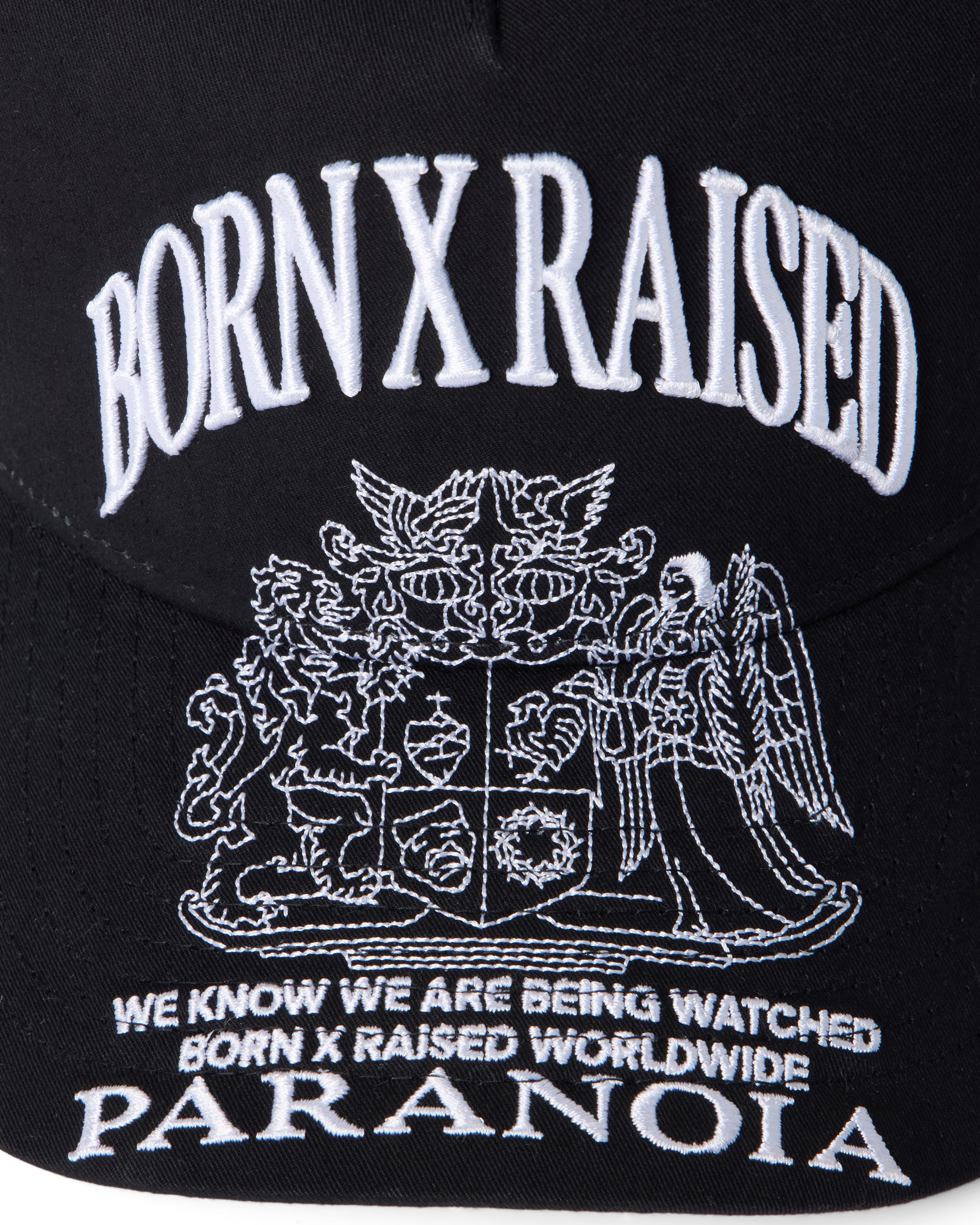 Born X Raised Paranoia Crest Snapback - Black - detail