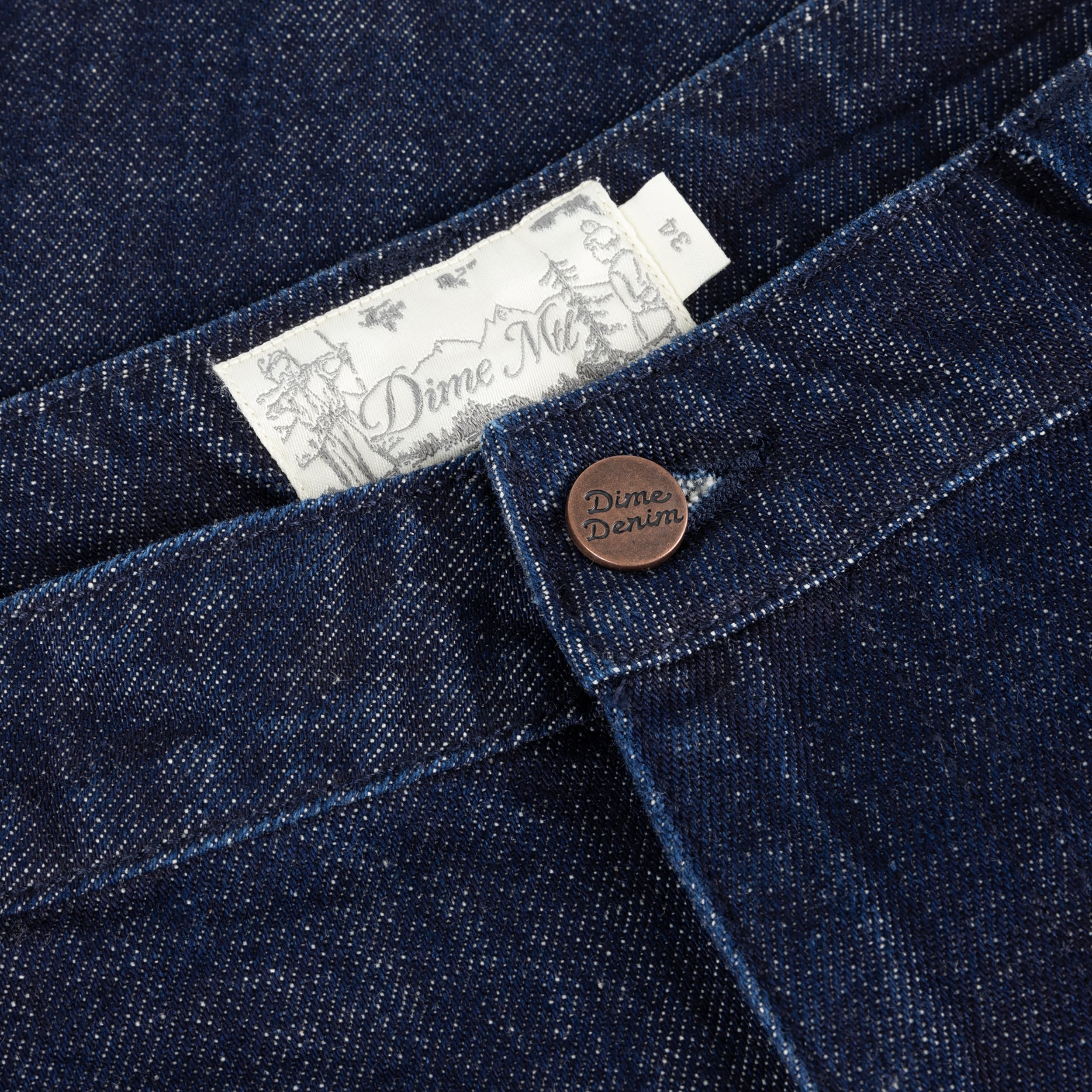 Dime MTL Pleated Baggy Denim Shorts Indigo — detail