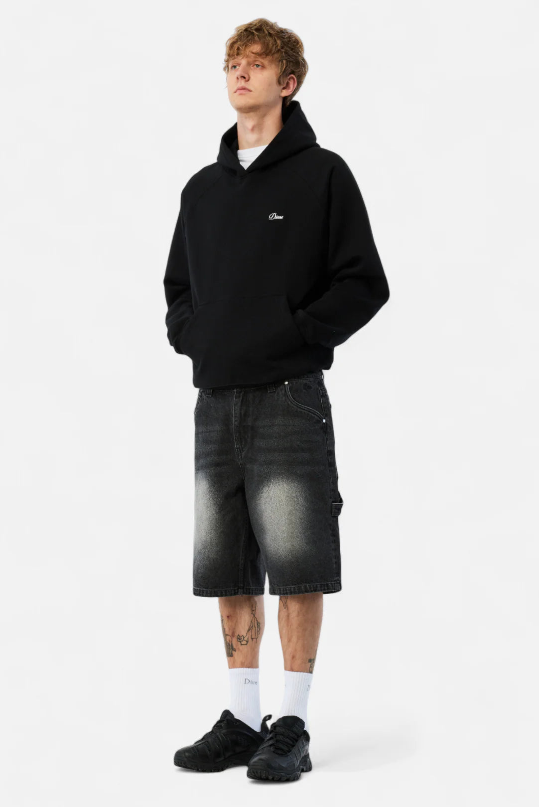 Dime MTL Classic Denim Shorts Sandblasted Black