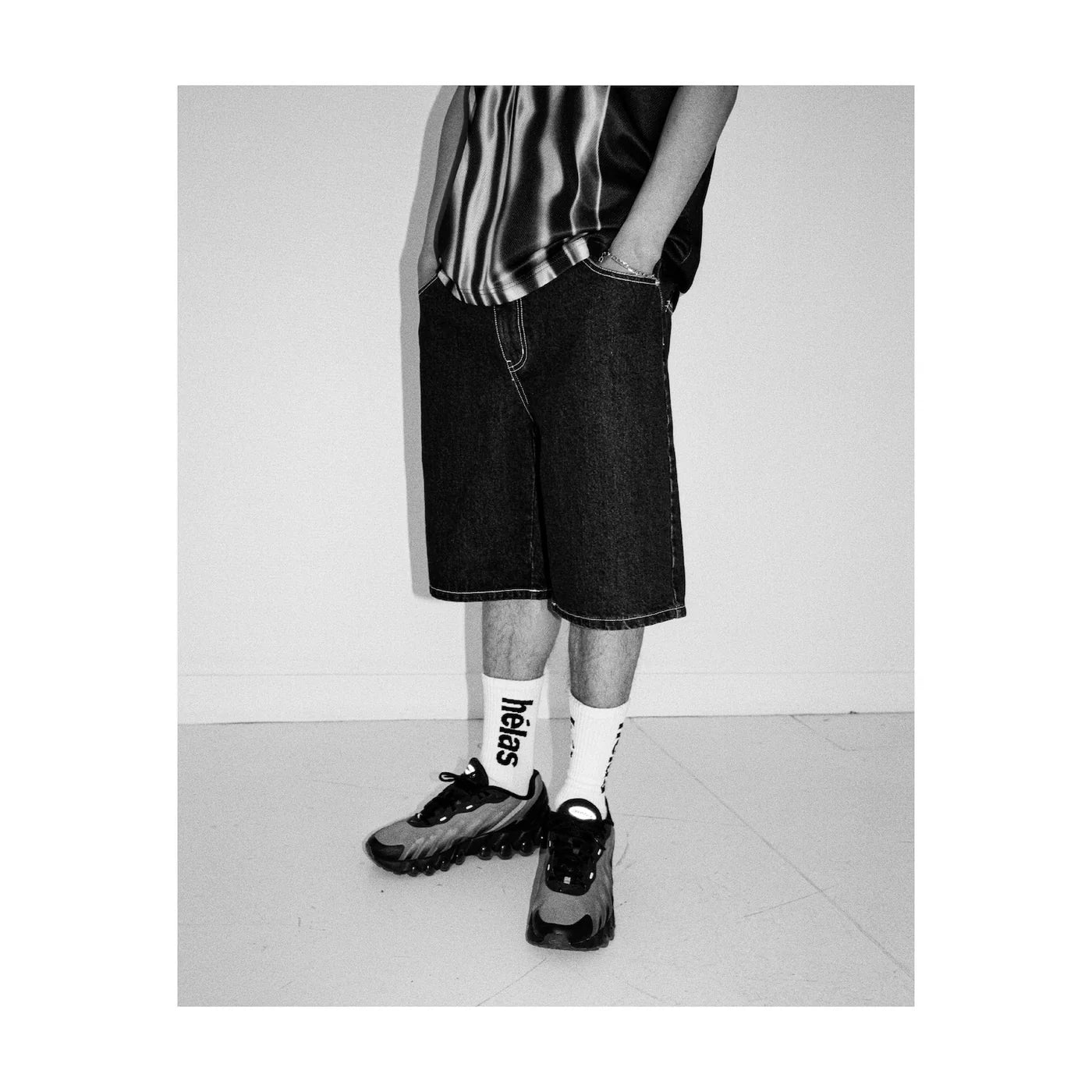 Helas Dieu Grec Jean Shorts Washed Black