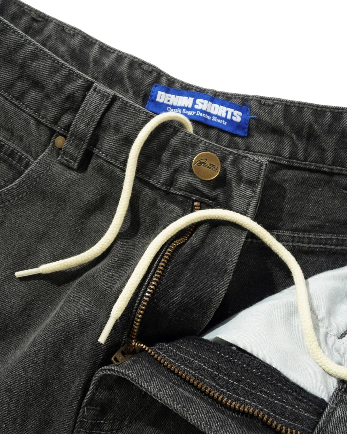 Butter Goods Scorpion Stitch Denim Shorts - Black